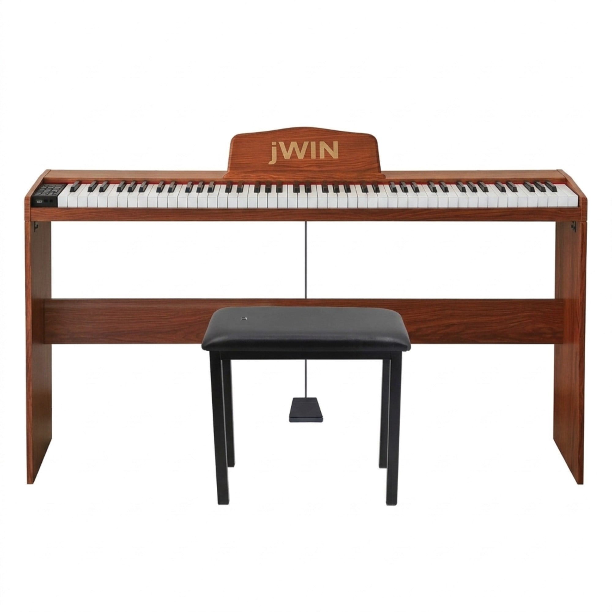 Jwin SDP-88 Tuş Hassasiyetli 88 Tuşlu Dijital Piyano + Tabure - Kahverengi