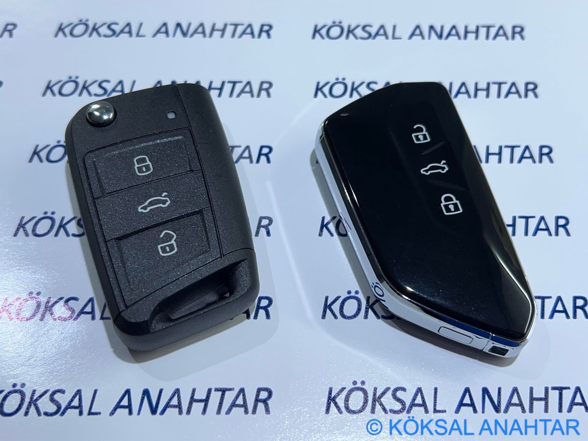 VolkswagenVolkswagen Golf 7, Passat, Polo, T-roc, T-cross, Taigo Keyless Start & Stop Sustalı Anahtarlı Modeller Için Yeni Tip Kumanda Kabı