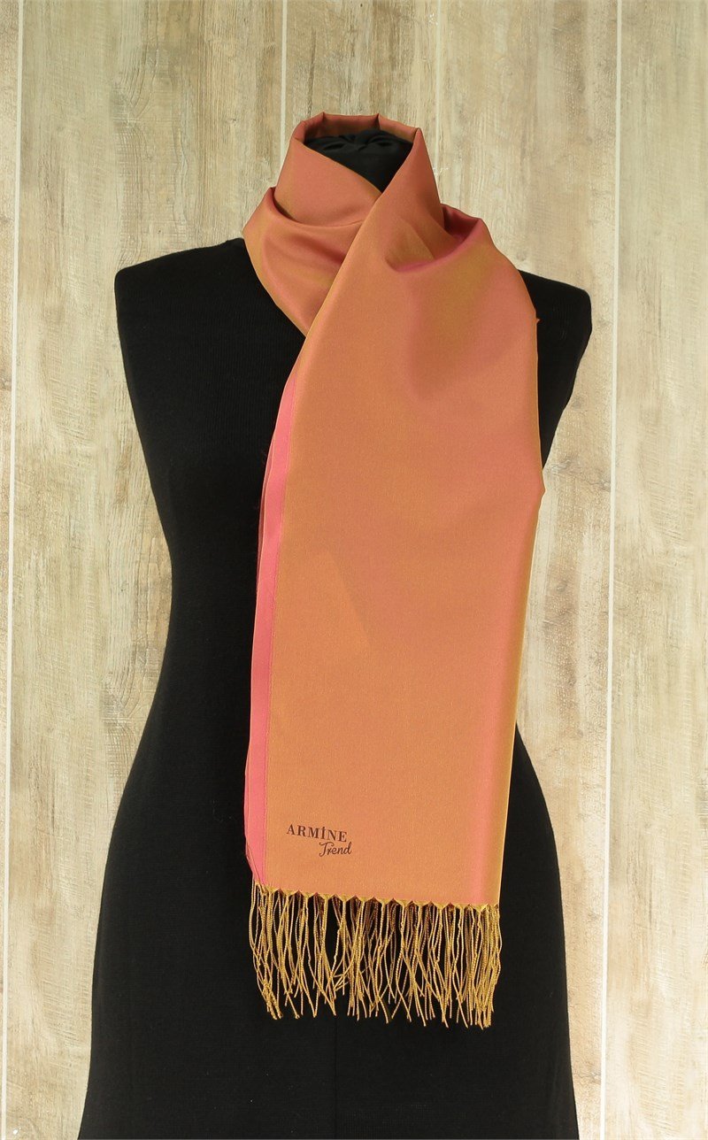 Armine Trend Düz Tafta Şal - TS23 - Pembe