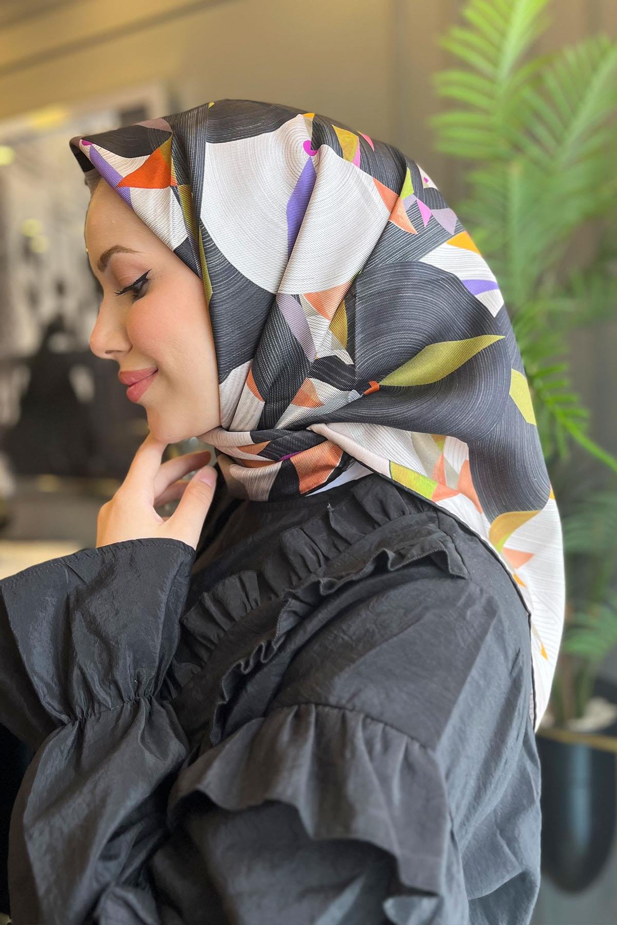 Aker Bosphorus Serisi, Çift Taraflı İpek Eşarp - 8381712-912 - Tivil