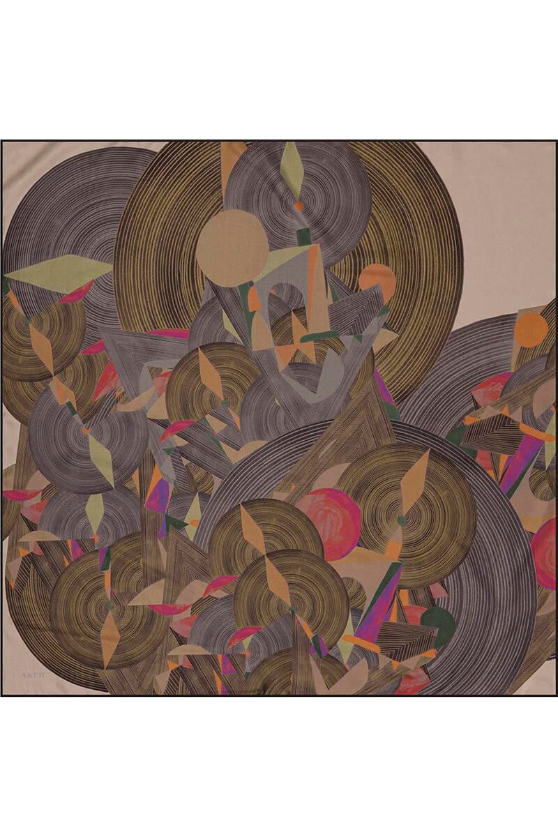 Aker Bosphorus Serisi, Çift Taraflı İpek Eşarp - 8381712-911 - Tivil