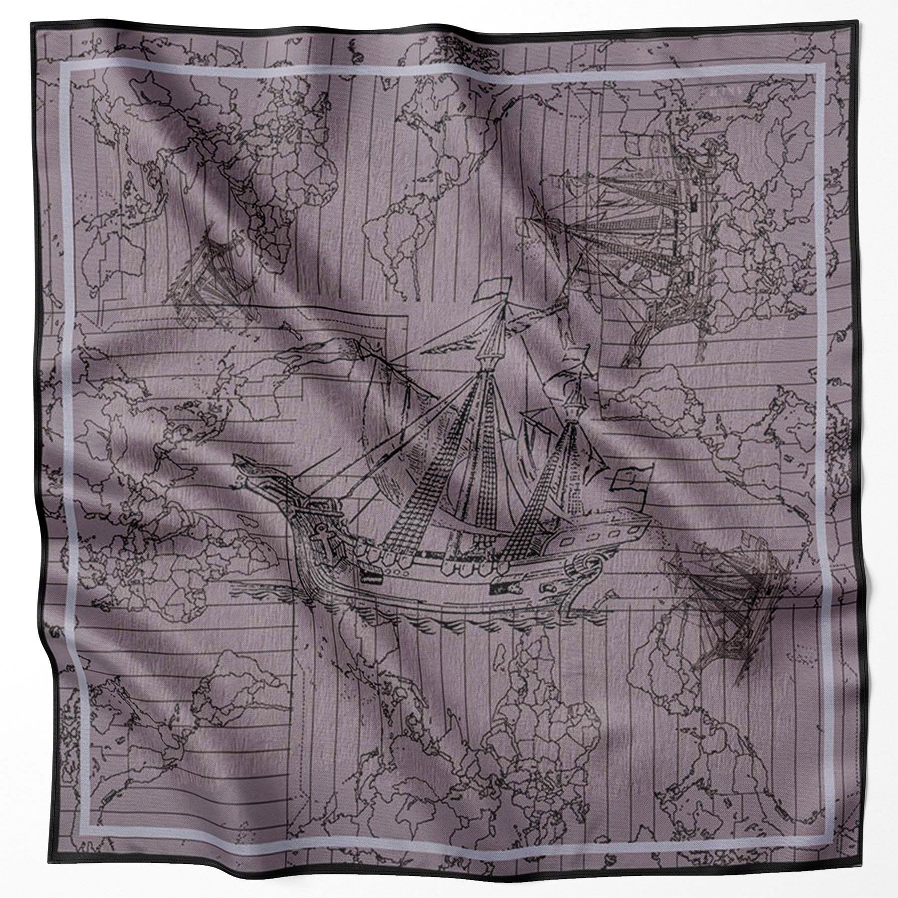 Aker Bosphorus Serisi, Çift Taraflı İpek Eşarp - 8812712-911 - Tivil