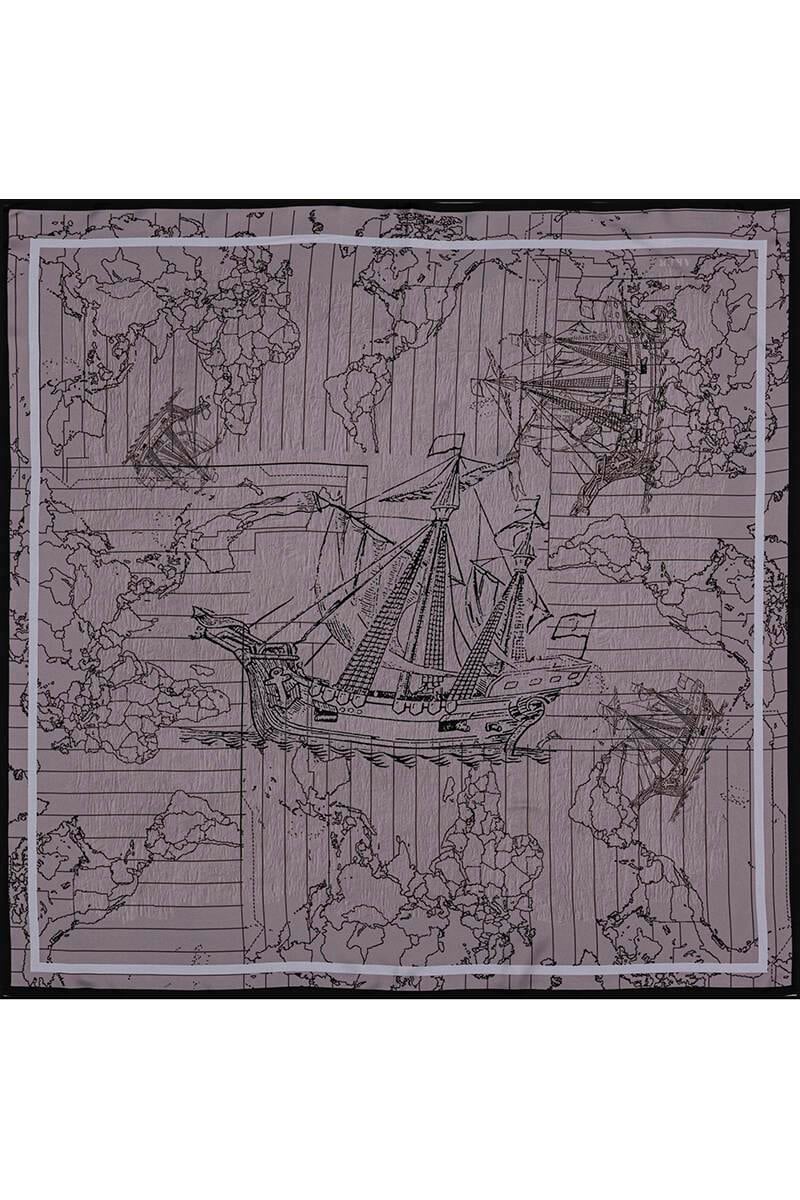 Aker Bosphorus Serisi, Çift Taraflı İpek Eşarp - 8812712-911 - Tivil