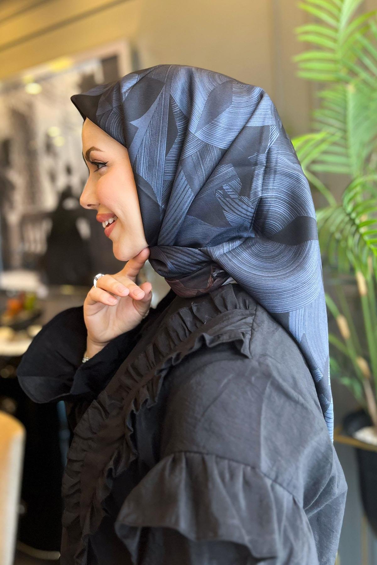 Aker Bosphorus Serisi, Çift Taraflı İpek Eşarp - 8381712-921 - Tivil