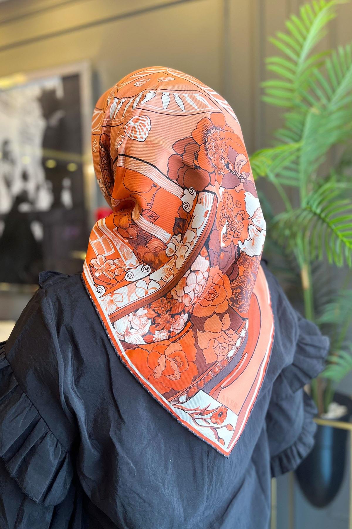 Aker Bosphorus Serisi, Çift Taraflı İpek Eşarp - 8834712-931 - Tivil