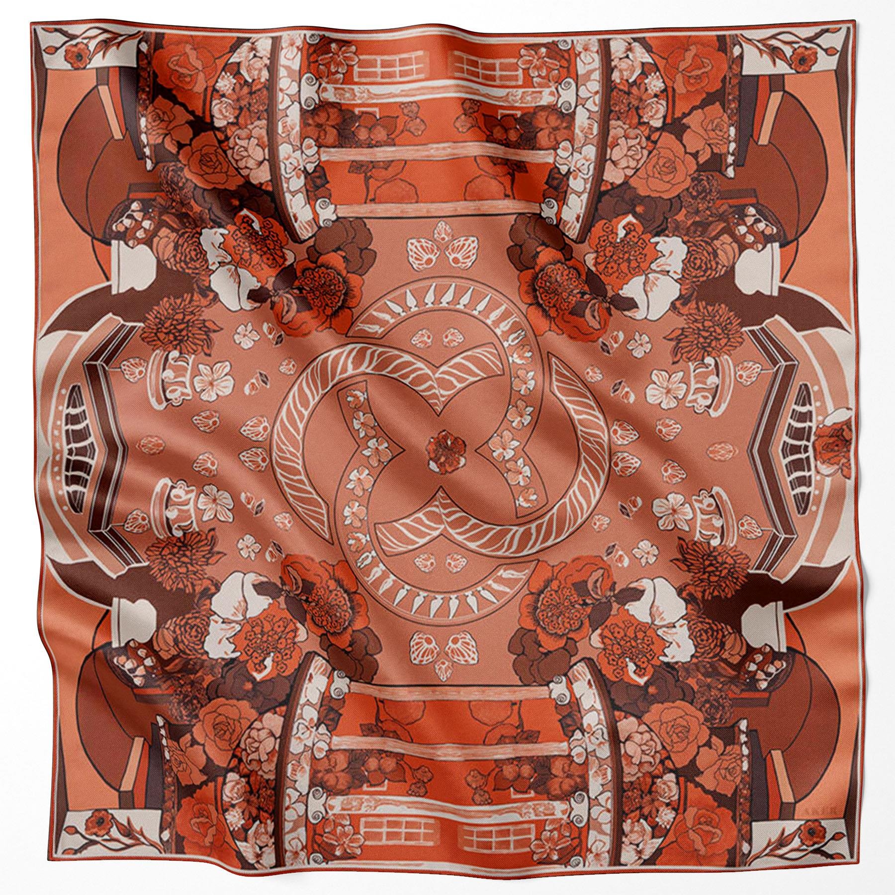 Aker Bosphorus Serisi, Çift Taraflı İpek Eşarp - 8834712-931 - Tivil