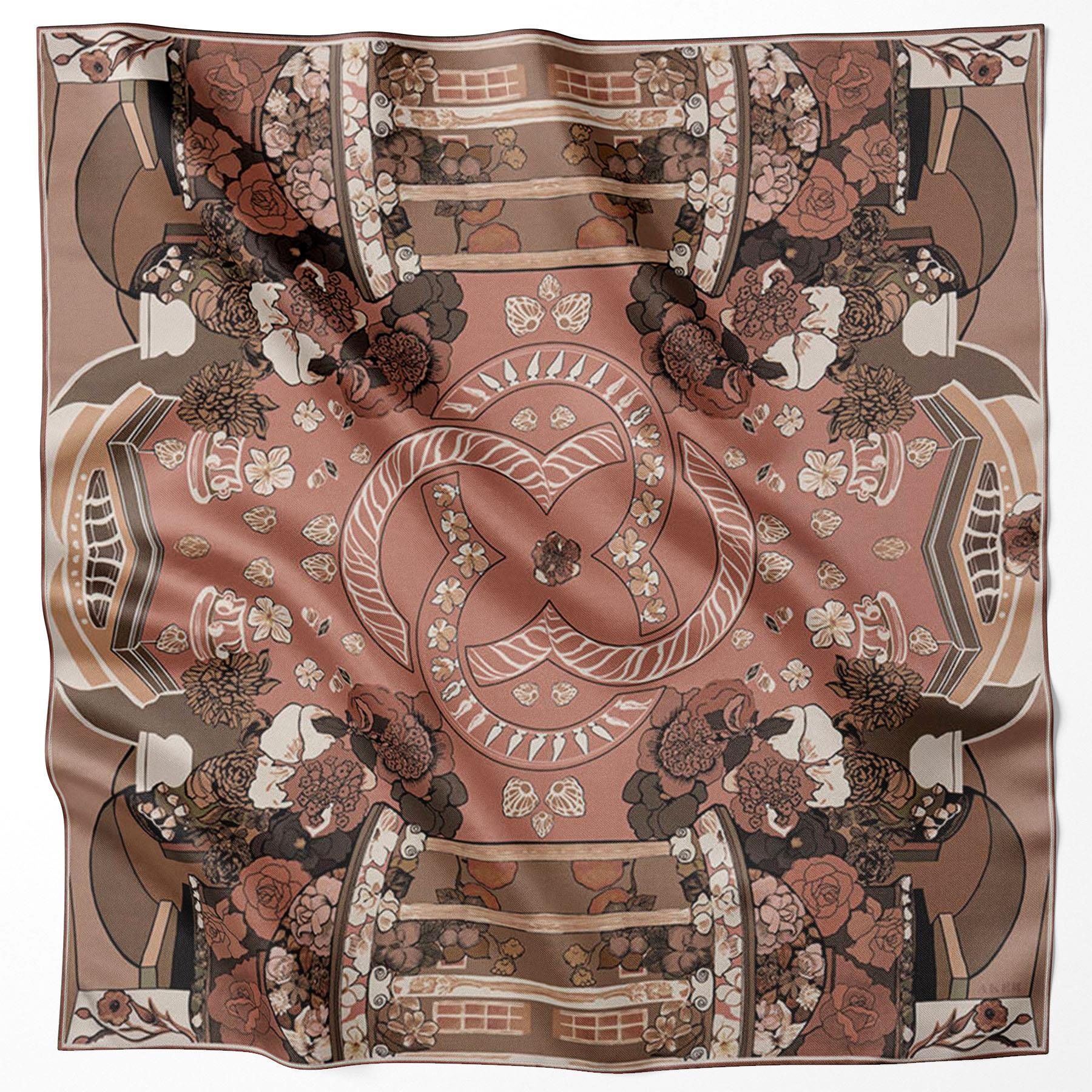 Aker Bosphorus Serisi, Çift Taraflı İpek Eşarp - 8834712-912 - Tivil