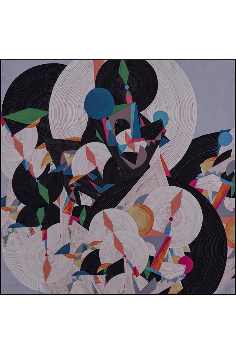 Aker Bosphorus Serisi, Çift Taraflı İpek Eşarp - 8381712-922 - Tivil