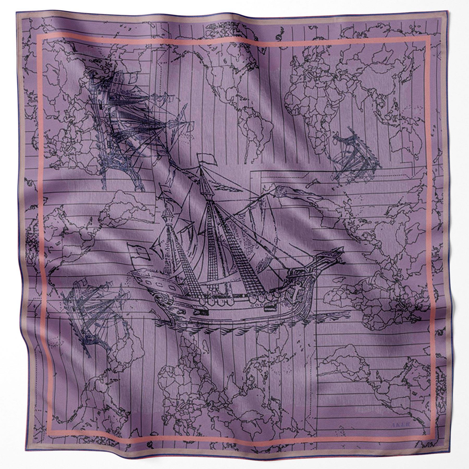 Aker Bosphorus Serisi, Çift Taraflı İpek Eşarp - 8812712-991 - Tivil