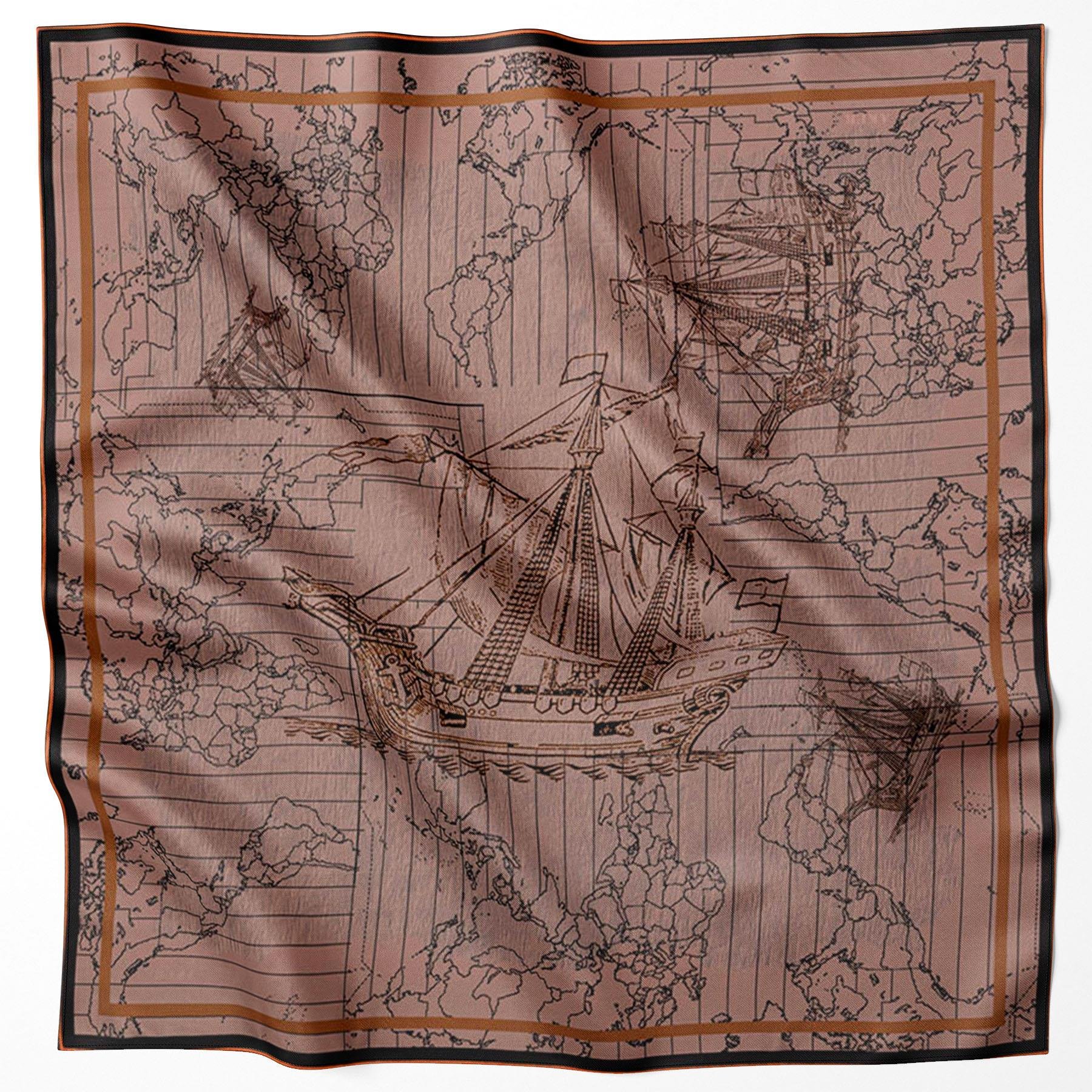 Aker Bosphorus Serisi, Çift Taraflı İpek Eşarp - 8812712-912 - Tivil