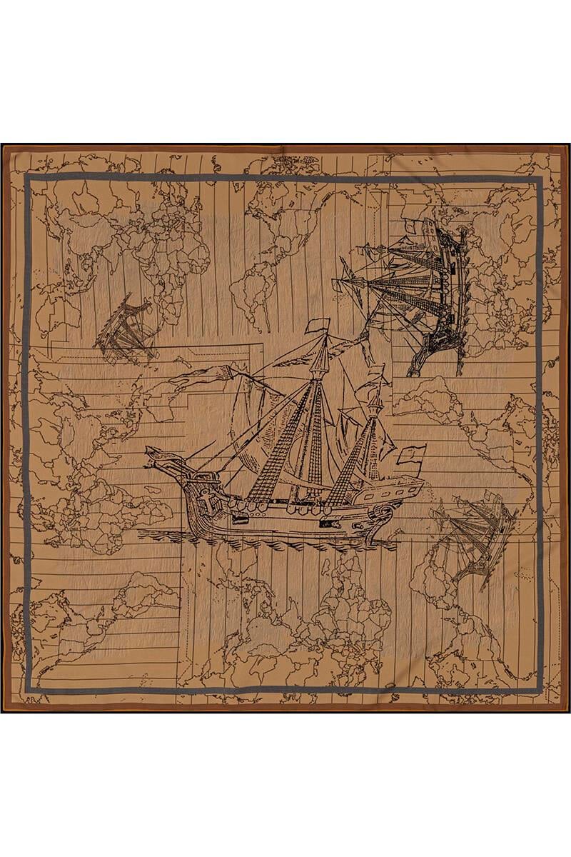 Aker Bosphorus Serisi, Çift Taraflı İpek Eşarp - 8812712-913 - Tivil