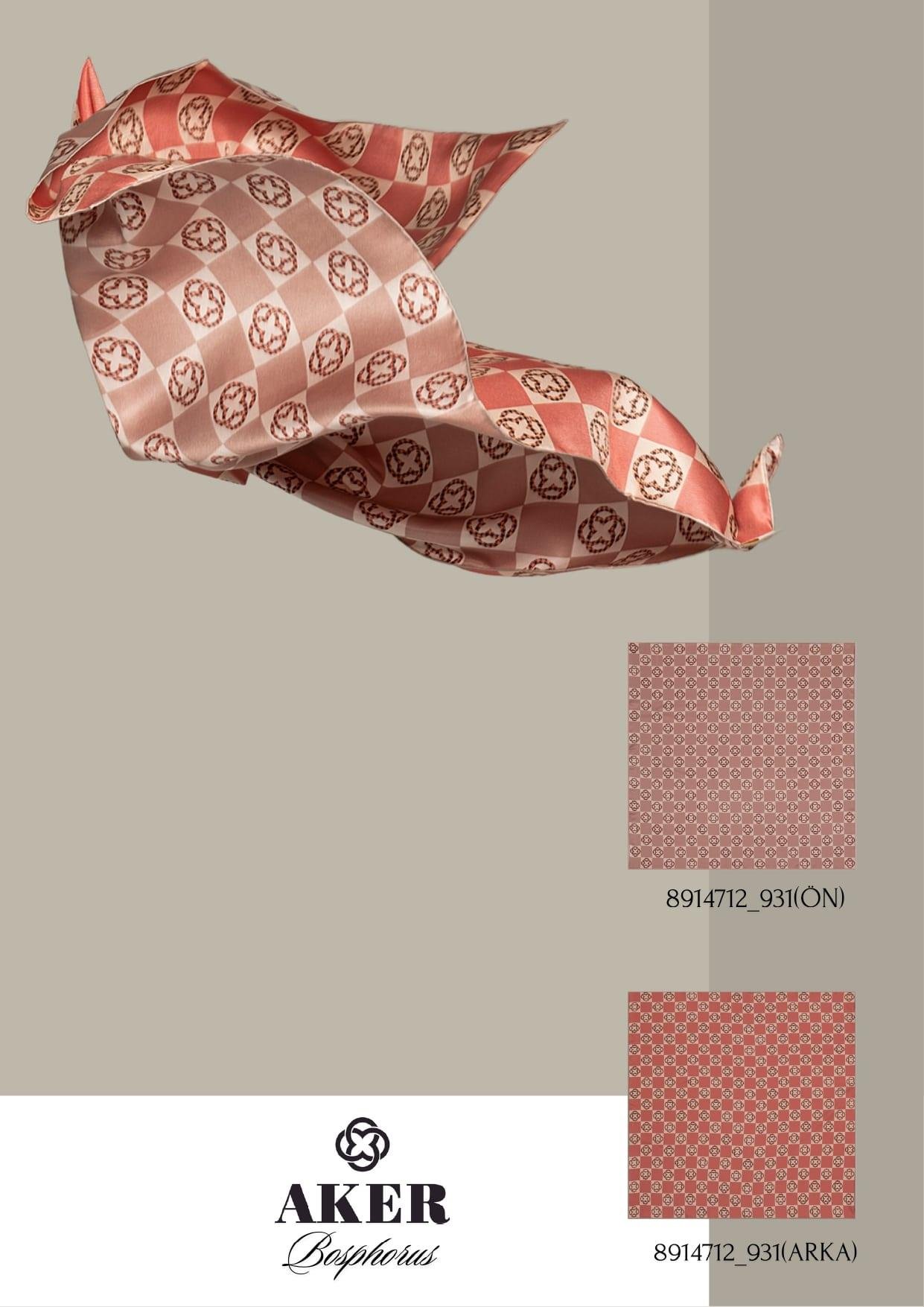 Aker Bosphorus Serisi, Çift Taraflı İpek Eşarp - 8914712-931 - Tivil