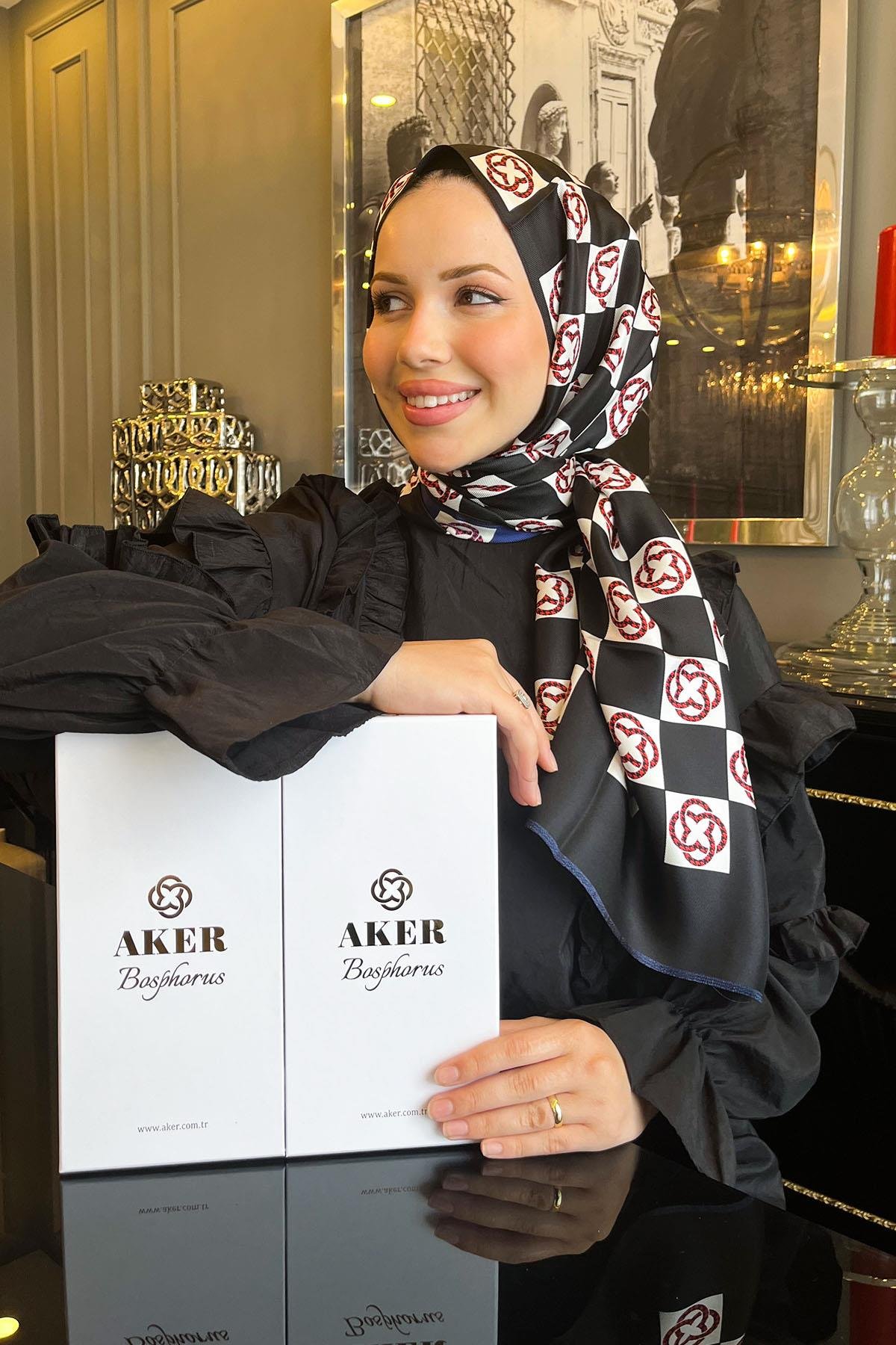 Aker Bosphorus Serisi, Çift Taraflı İpek Şal - 8914711-911 - Tivil