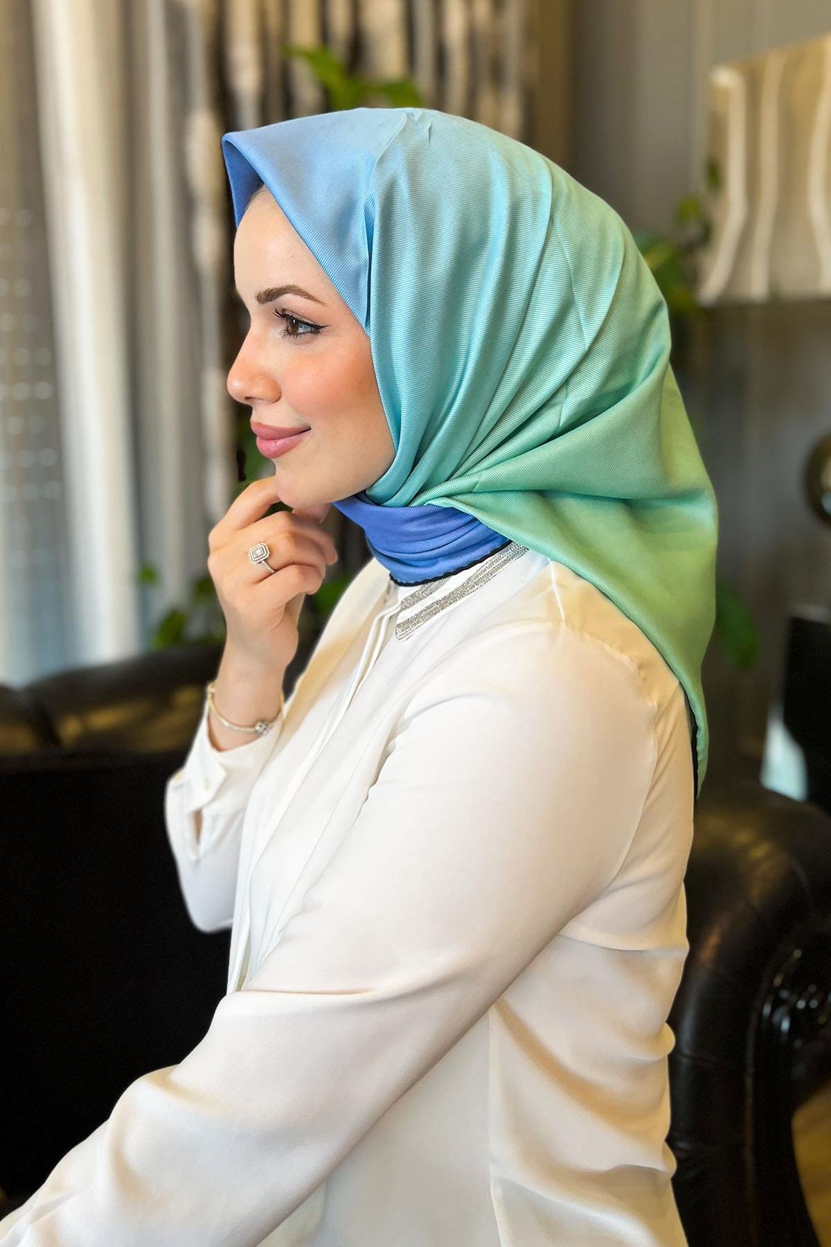 Aker Bosphorus Serisi, Çift Taraflı İpek Eşarp - 7208712-911 - Tivil