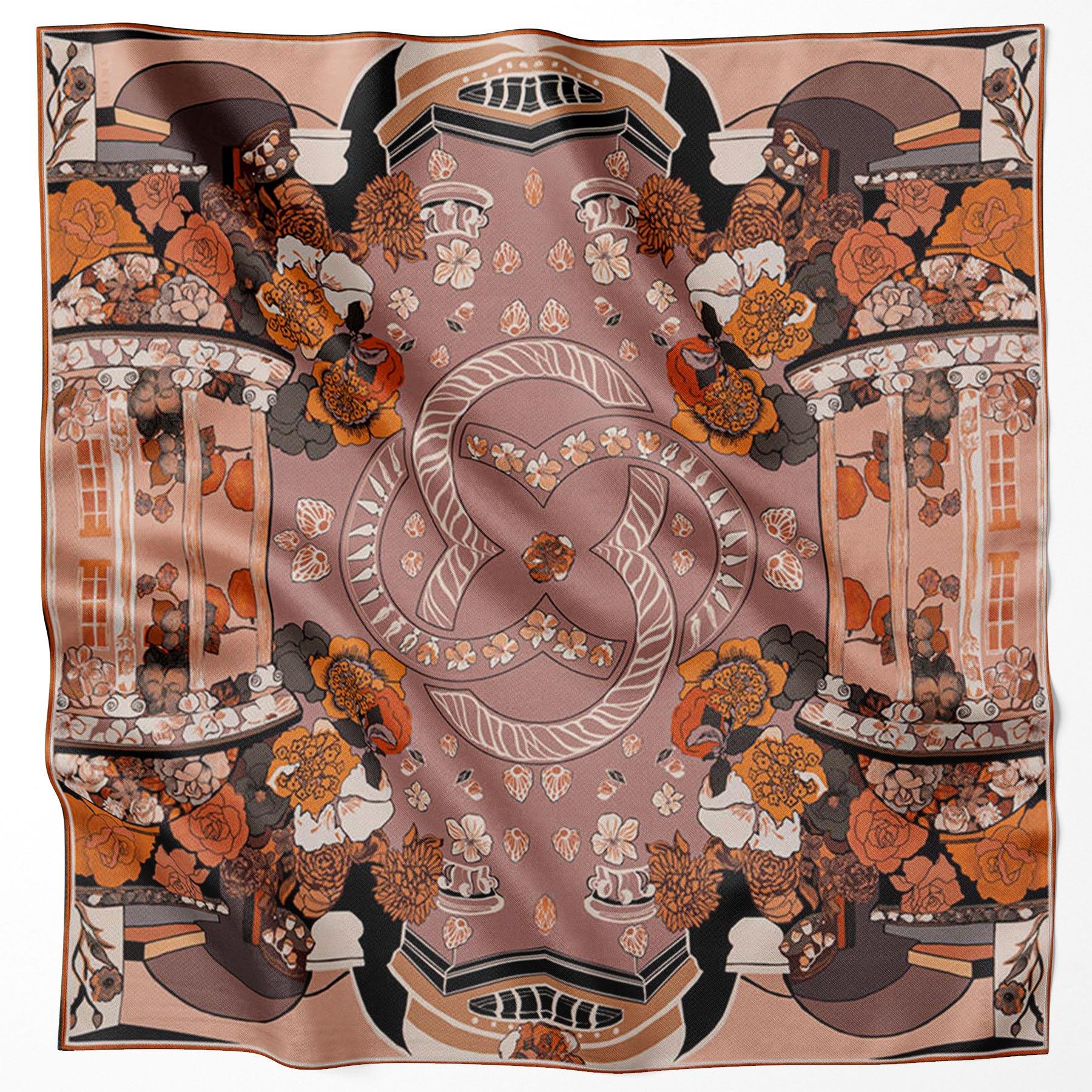 Aker Bosphorus Serisi, Çift Taraflı İpek Eşarp - 8834712-931 - Tivil