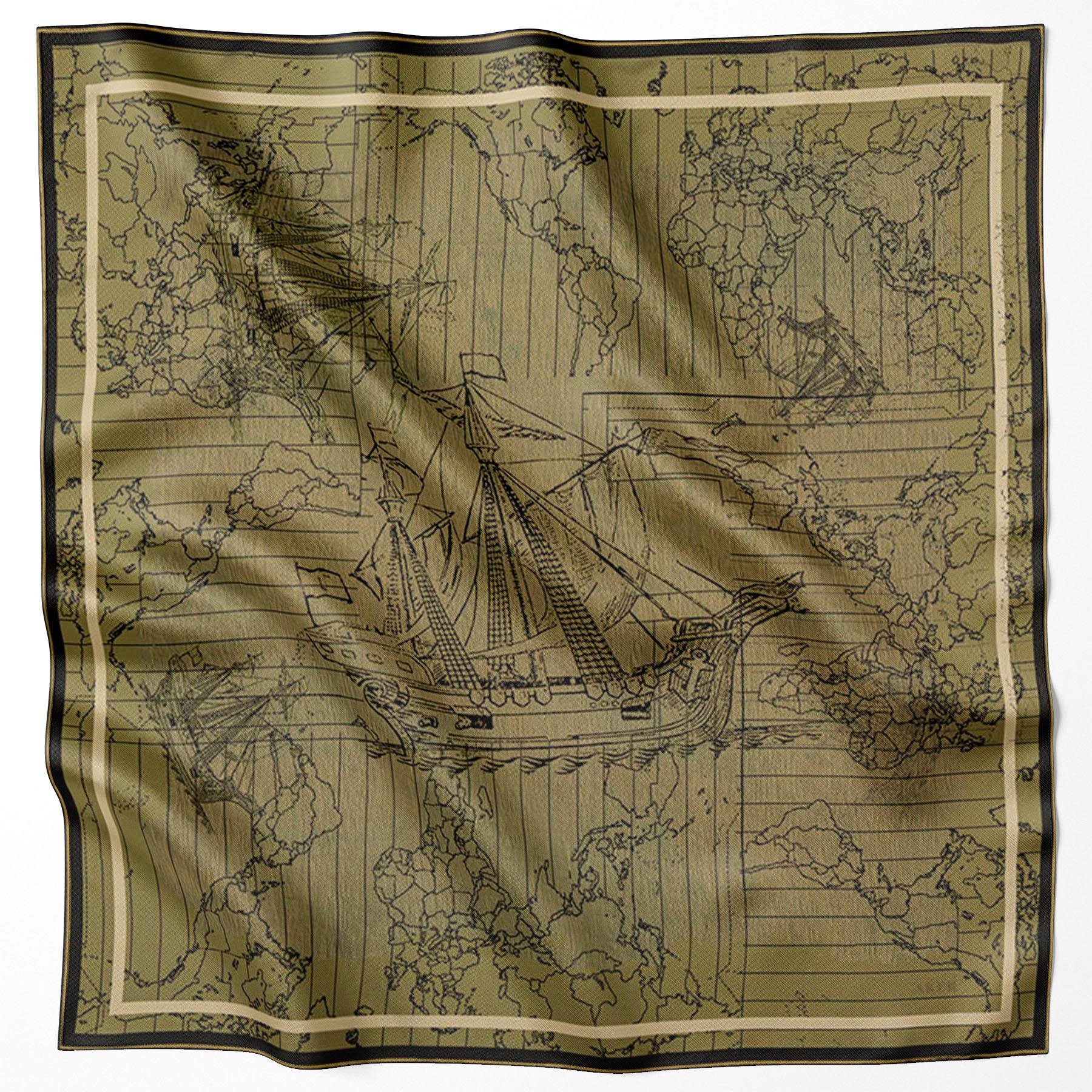 Aker Bosphorus Serisi, Çift Taraflı İpek Eşarp - 8812712-914 - Tivil