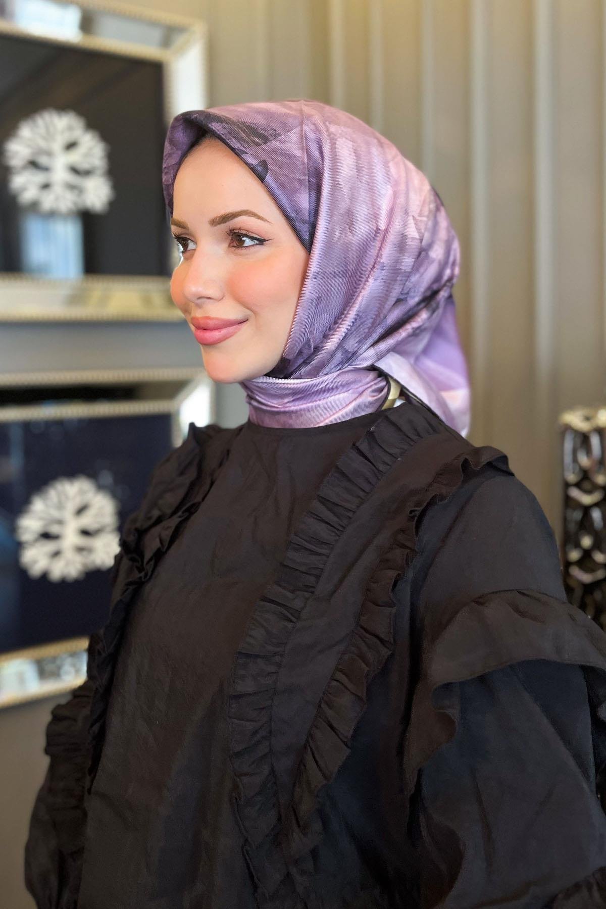 Aker Bosphorus Serisi, Çift Taraflı İpek Eşarp - 8836712-912 - Tivil