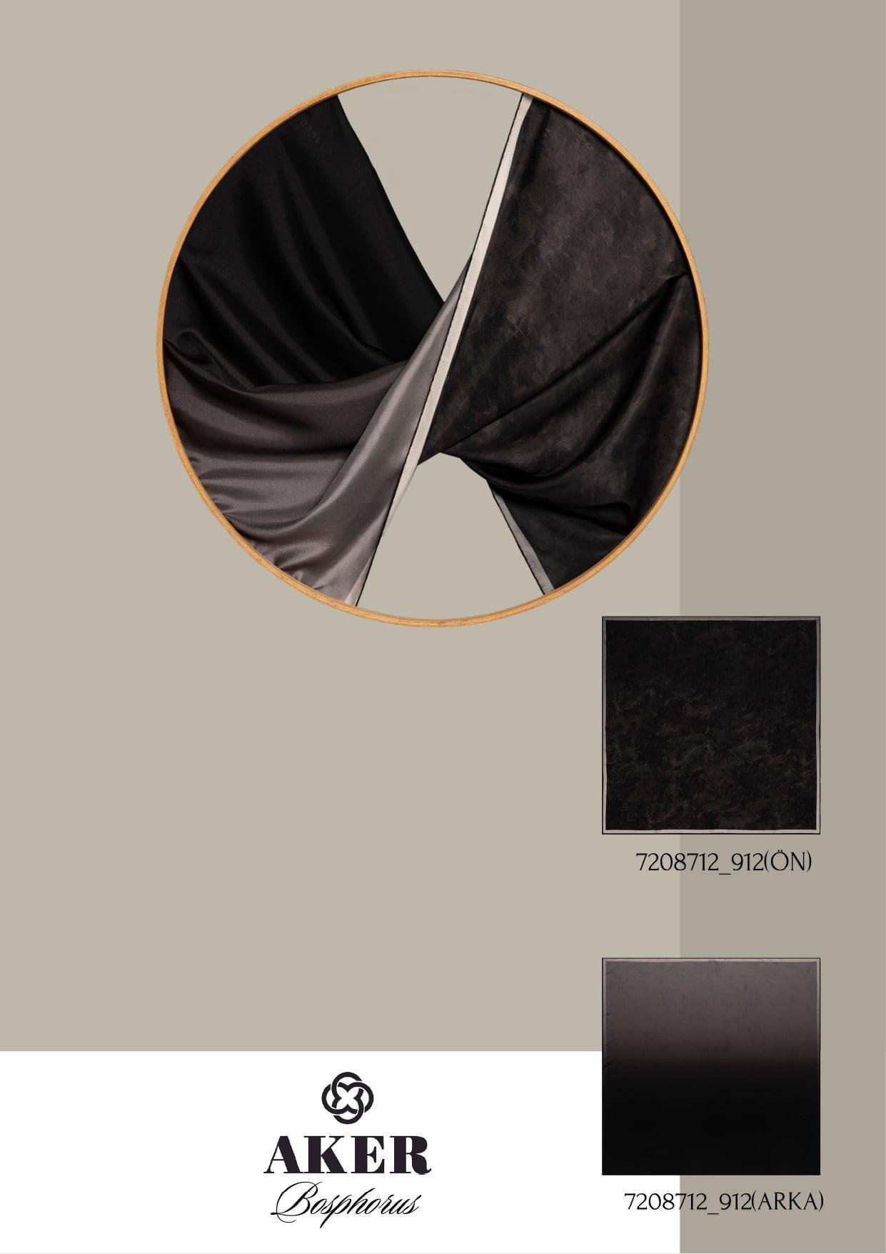 Aker Bosphorus Serisi, Çift Taraflı İpek Eşarp - 7208712-912 - Tivil