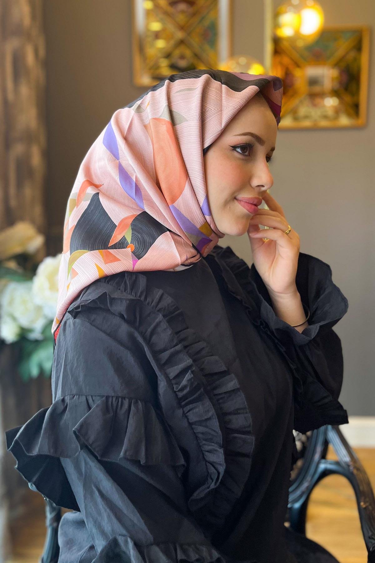 Aker Bosphorus Serisi, Çift Taraflı İpek Eşarp - 8381712-913 - Tivil