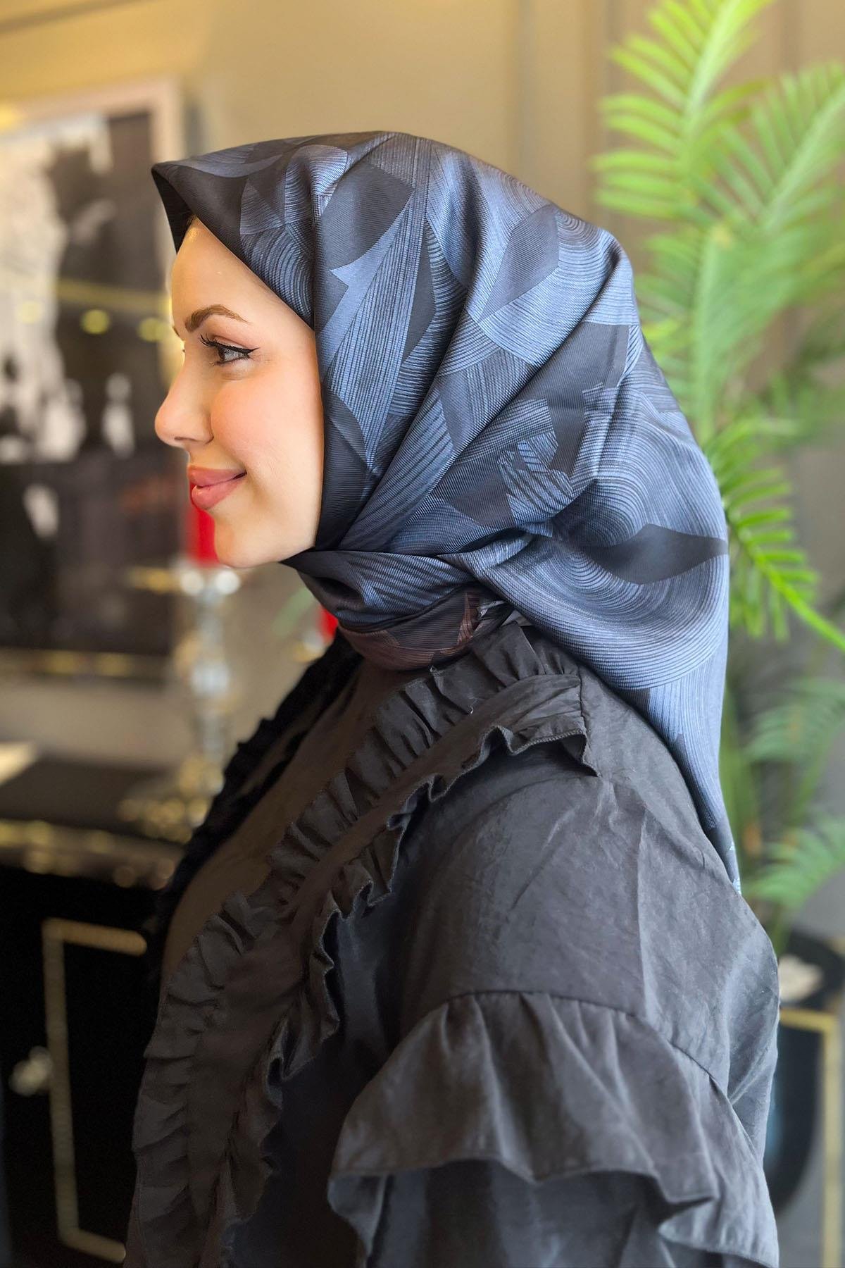 Aker Bosphorus Serisi, Çift Taraflı İpek Eşarp - 8381712-921 - Tivil