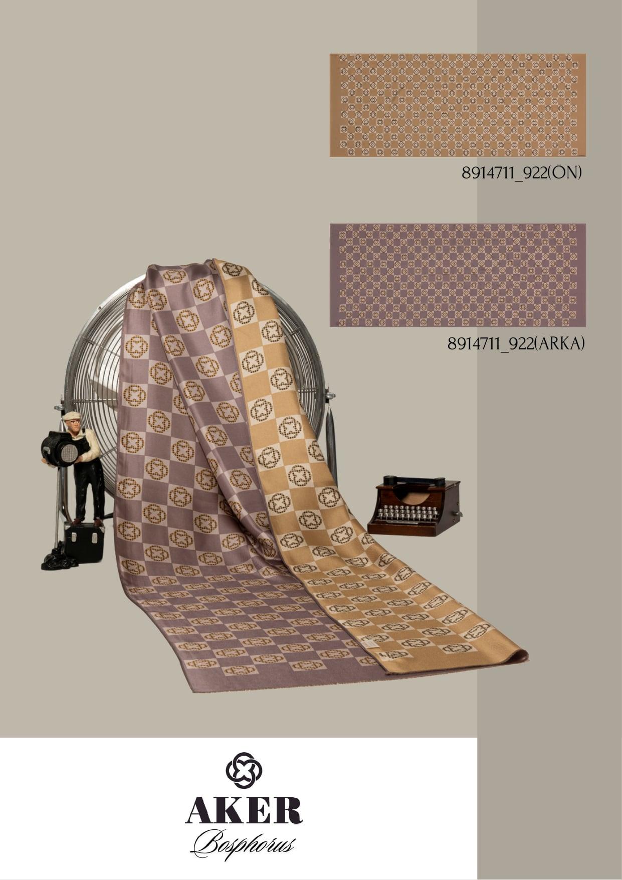 Aker Bosphorus Serisi, Çift Taraflı İpek Şal - 8914711-932 - Tivil