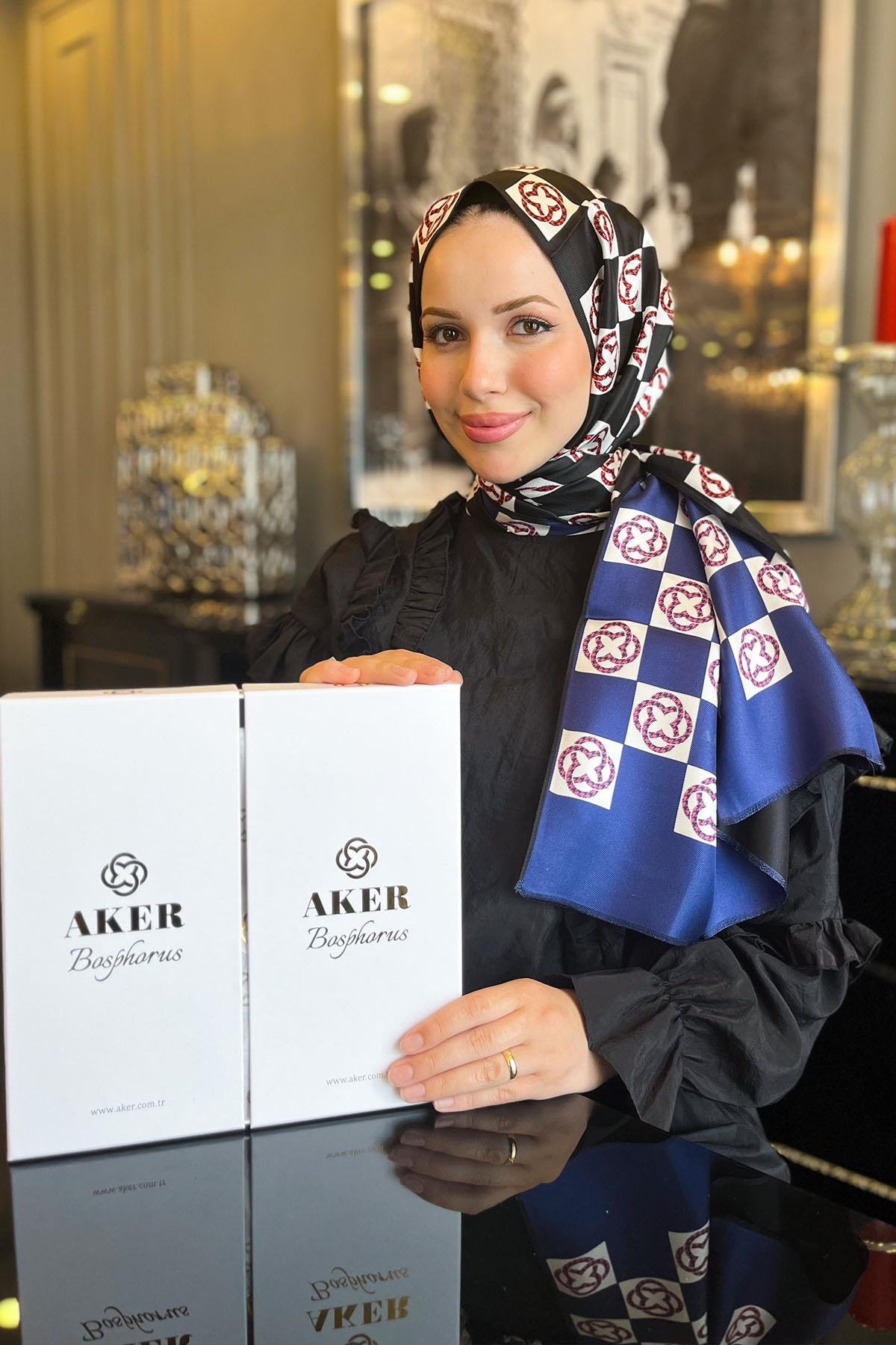 Aker Bosphorus Serisi, Çift Taraflı İpek Şal - 8914711-911 - Tivil