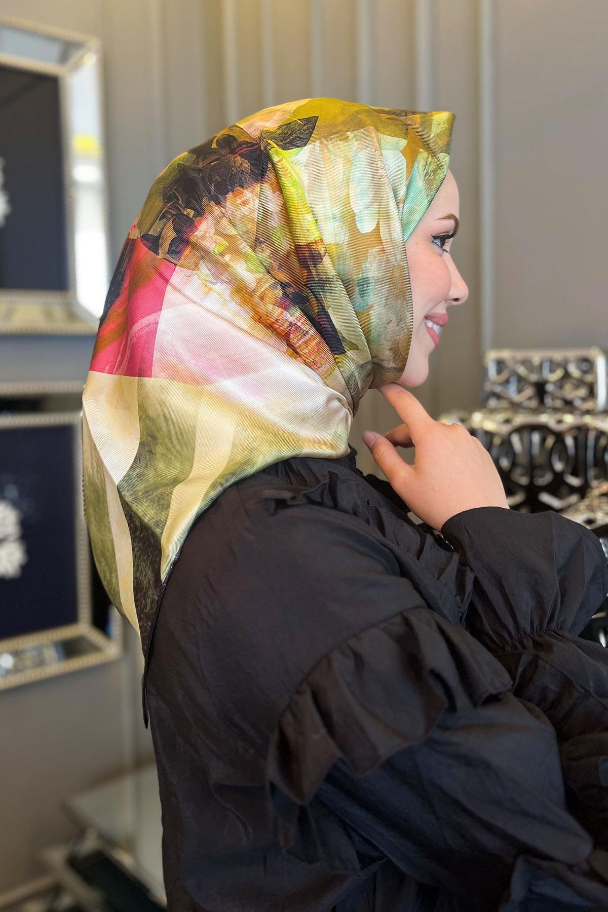 Aker Bosphorus Serisi, Çift Taraflı İpek Eşarp - 8836712-912 - Tivil