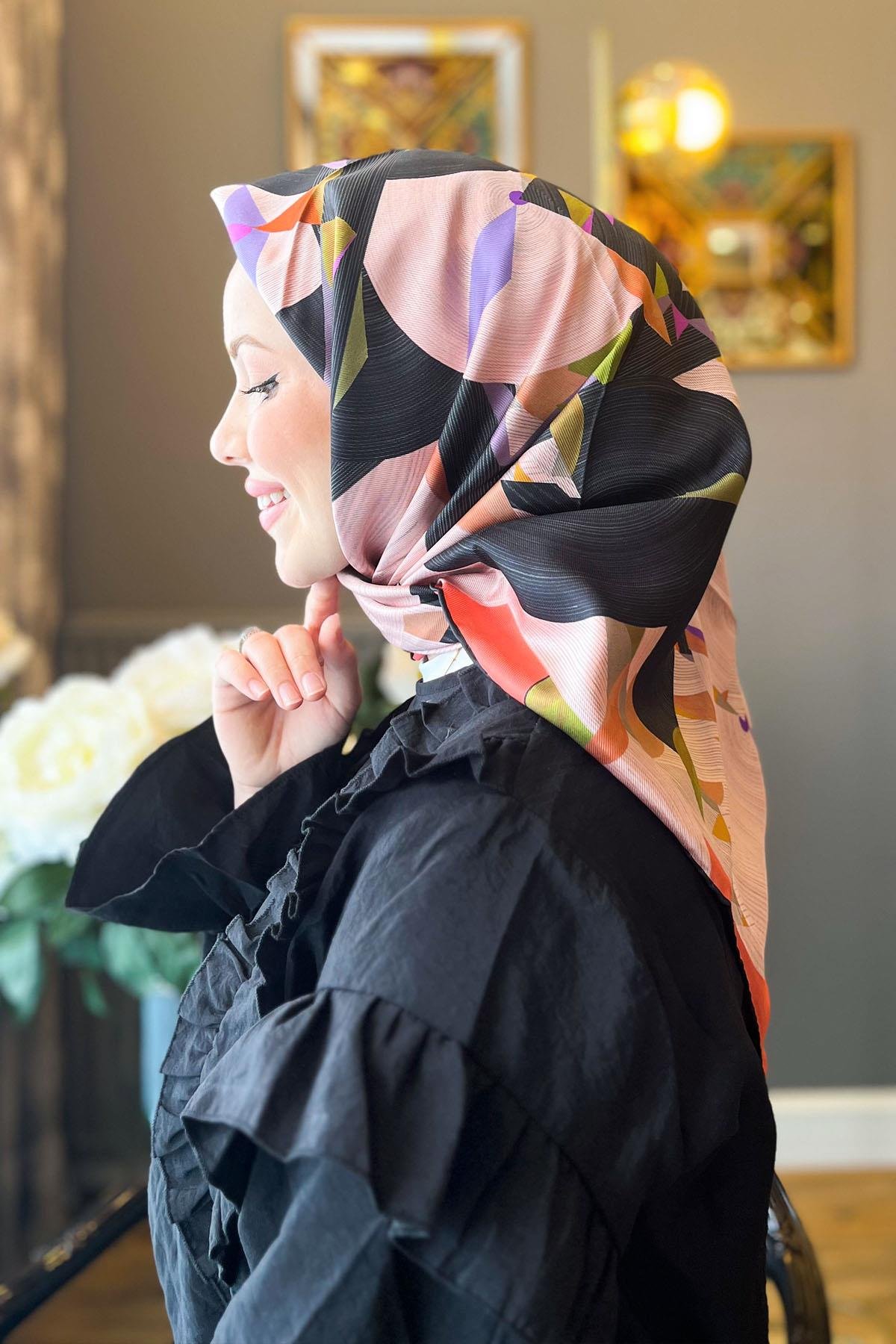 Aker Bosphorus Serisi, Çift Taraflı İpek Eşarp - 8381712-913 - Tivil