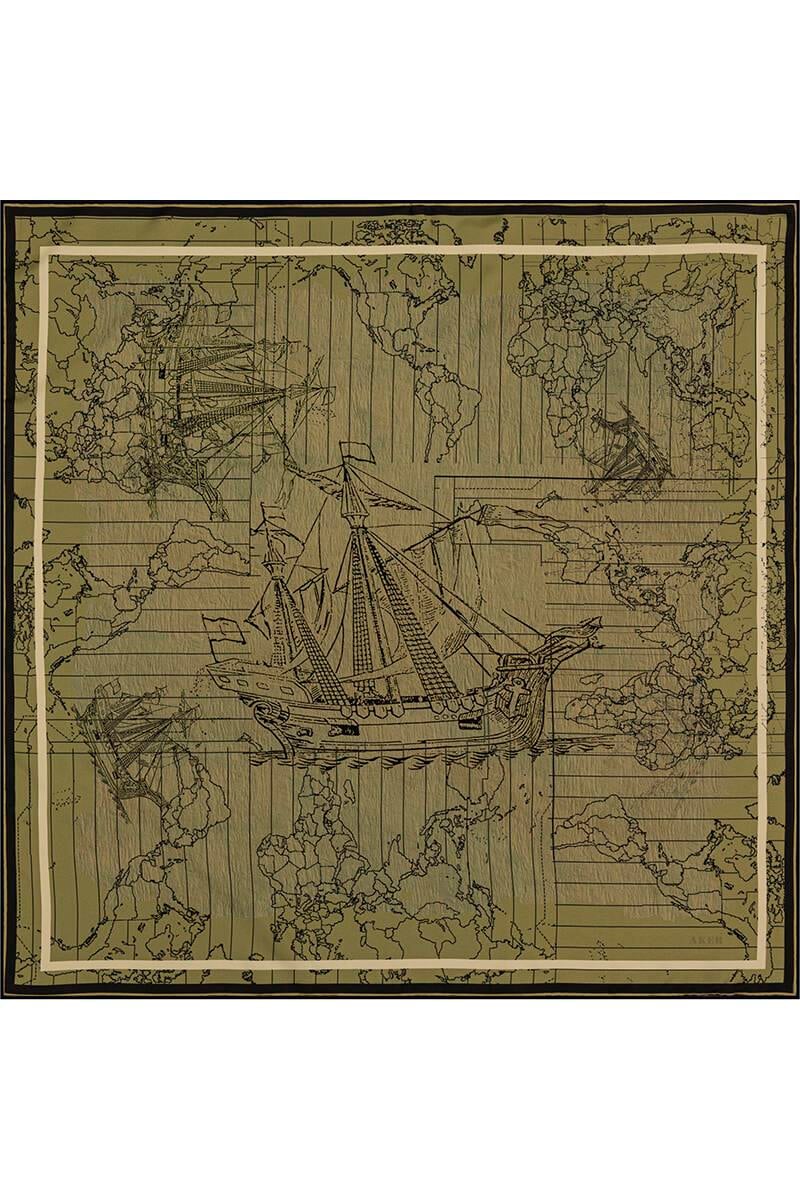 Aker Bosphorus Serisi, Çift Taraflı İpek Eşarp - 8812712-914 - Tivil