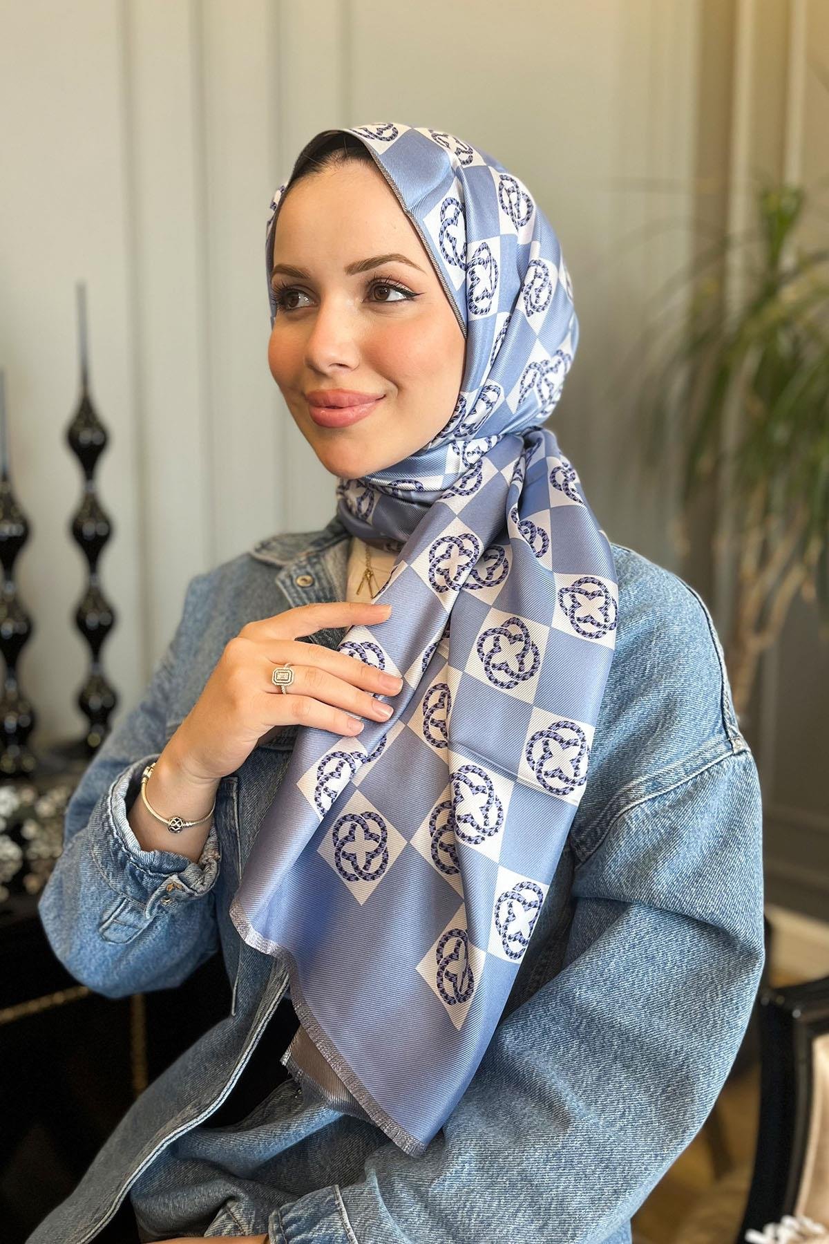 Aker Bosphorus Serisi, Çift Taraflı İpek Şal - 8914711-971 - Tivil