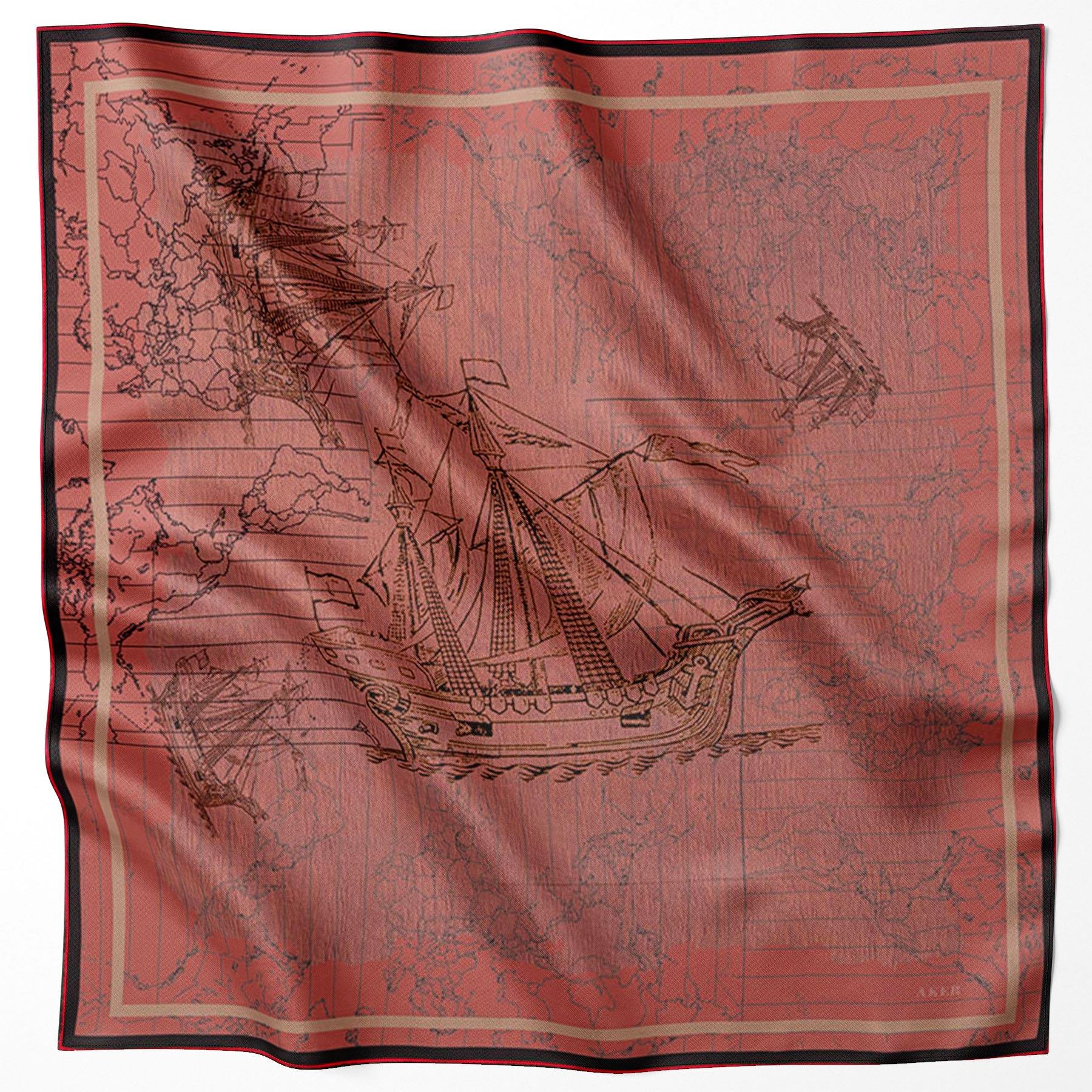 Aker Bosphorus Serisi, Çift Taraflı İpek Eşarp - 8812712-912 - Tivil