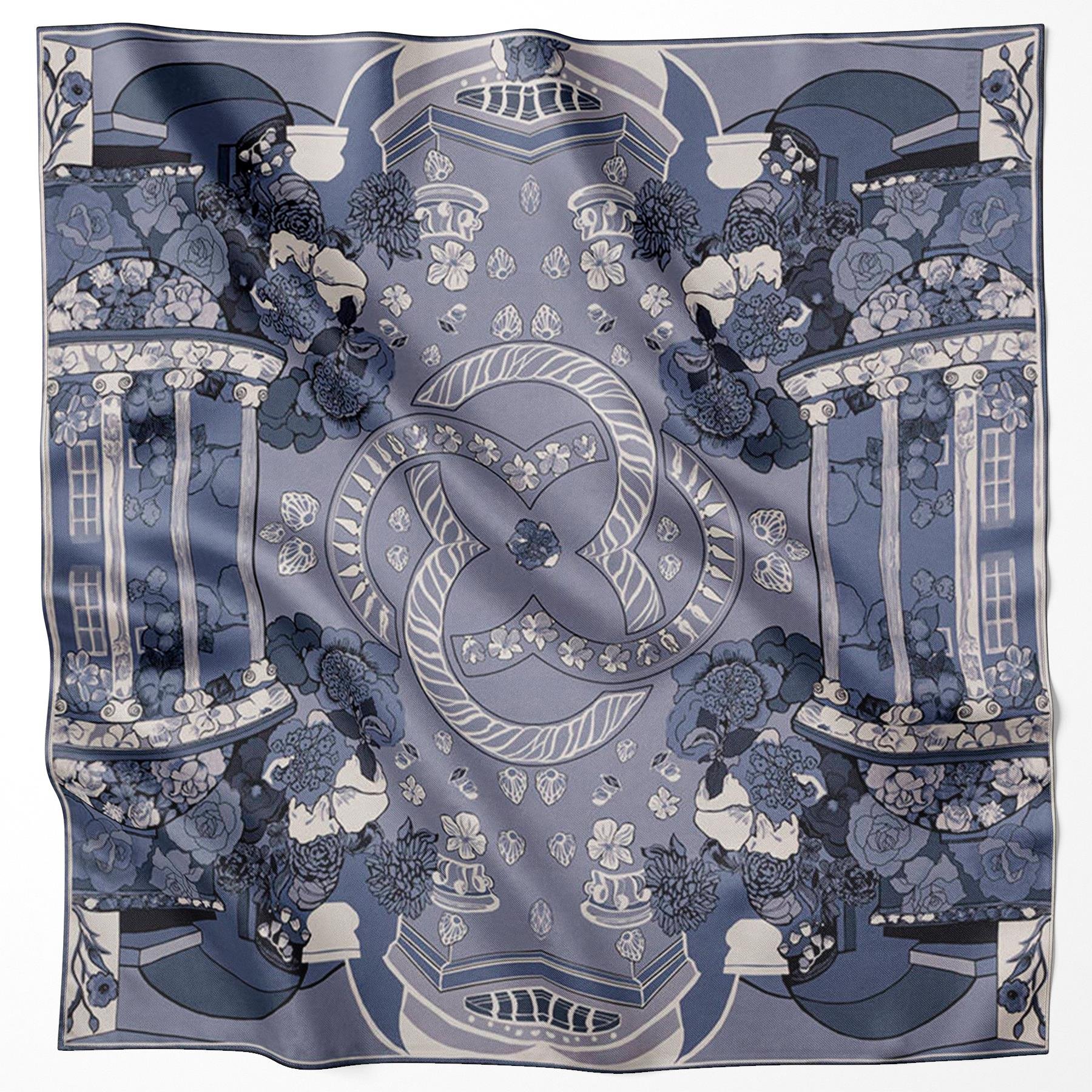 Aker Bosphorus Serisi, Çift Taraflı İpek Eşarp - 8834712-921 - Tivil