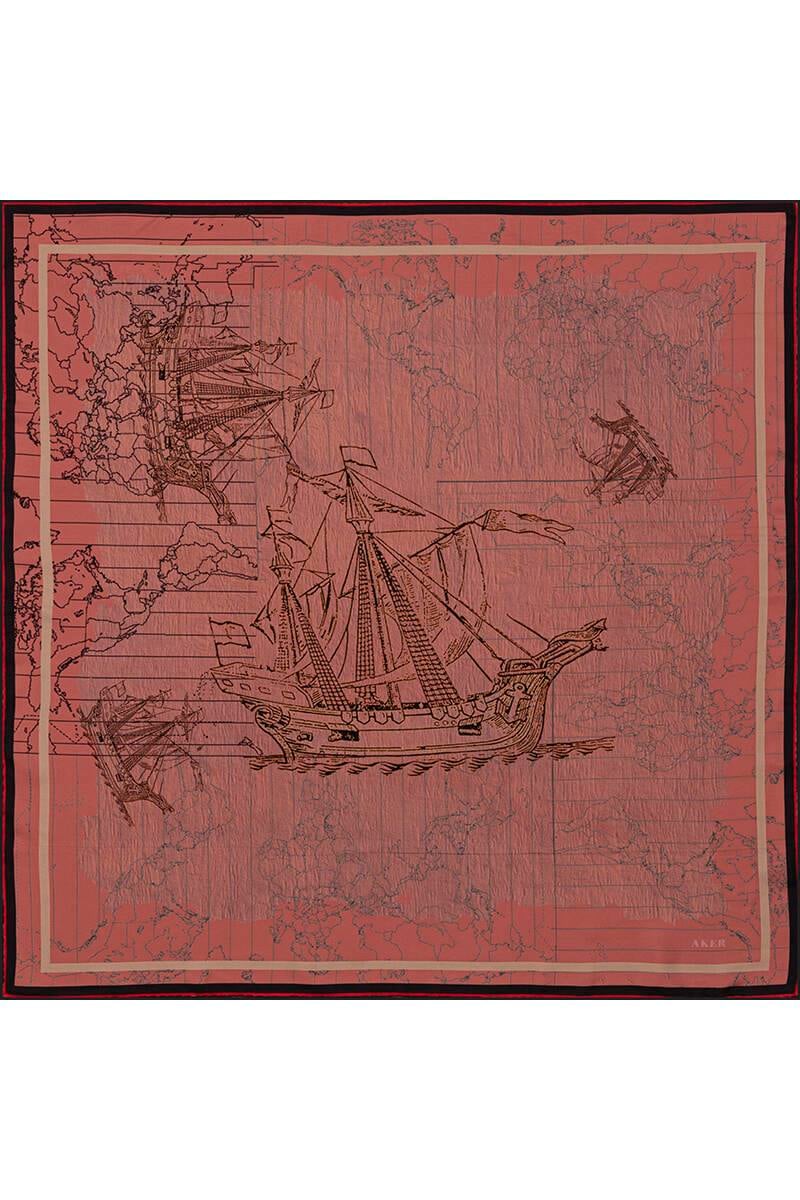 Aker Bosphorus Serisi, Çift Taraflı İpek Eşarp - 8812712-912 - Tivil