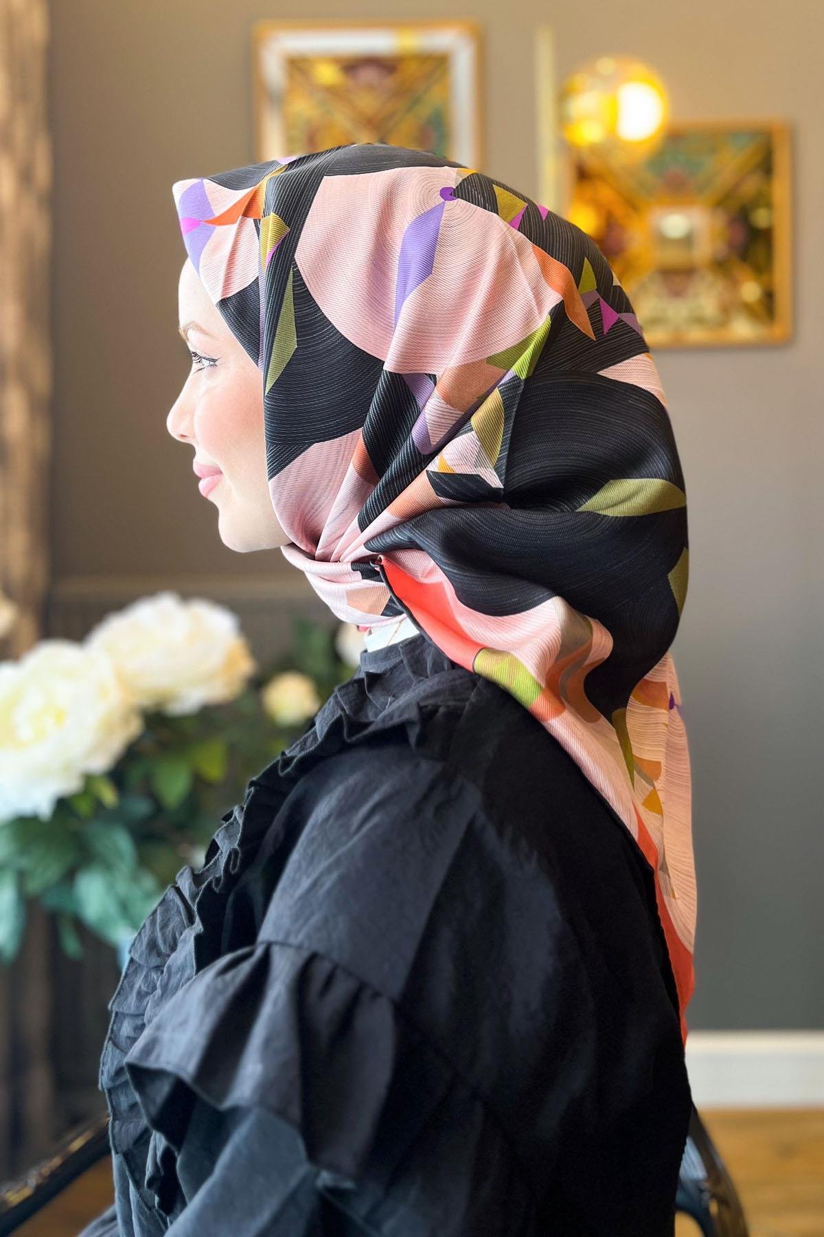 Aker Bosphorus Serisi, Çift Taraflı İpek Eşarp - 8381712-913 - Tivil