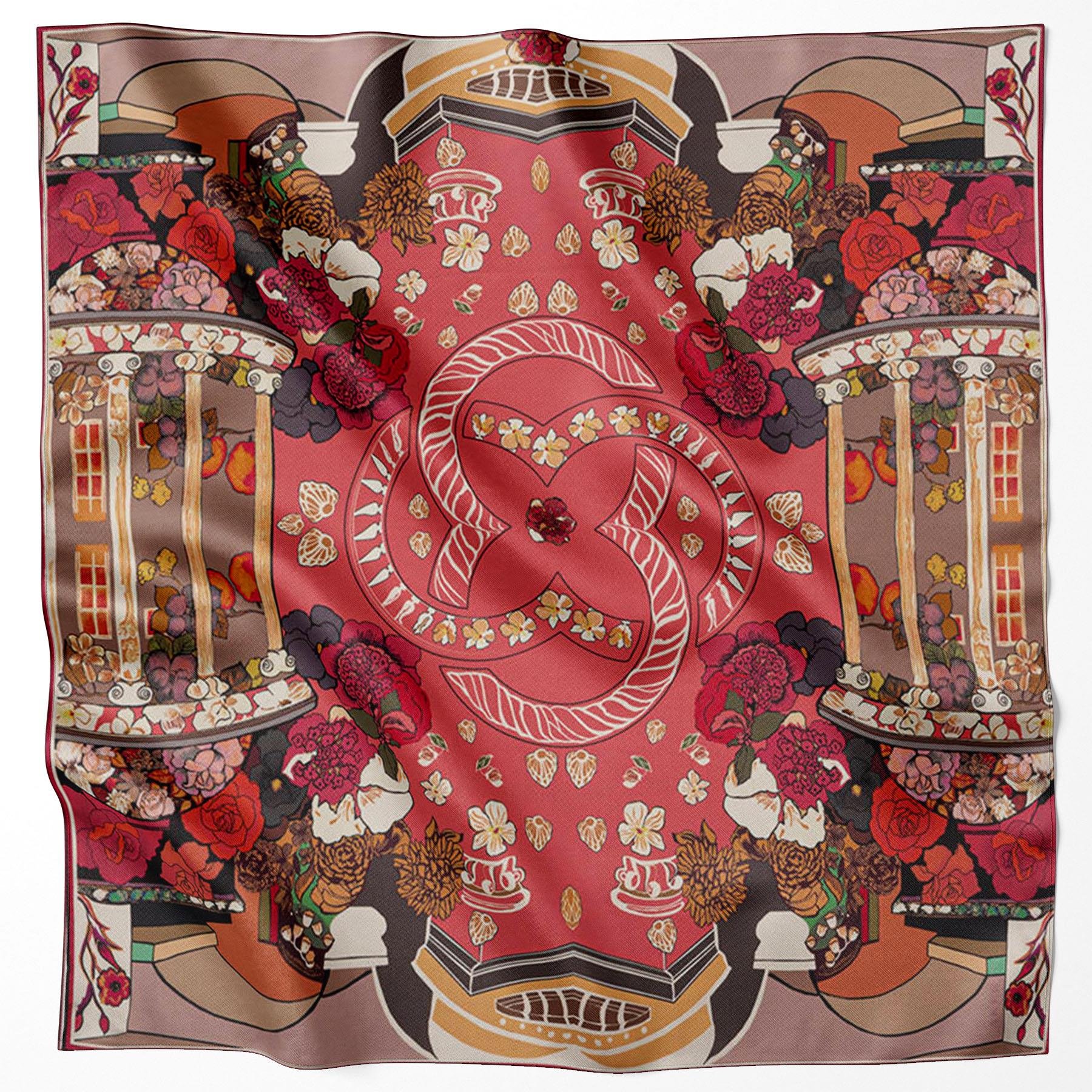 Aker Bosphorus Serisi, Çift Taraflı İpek Eşarp - 8834712-912 - Tivil