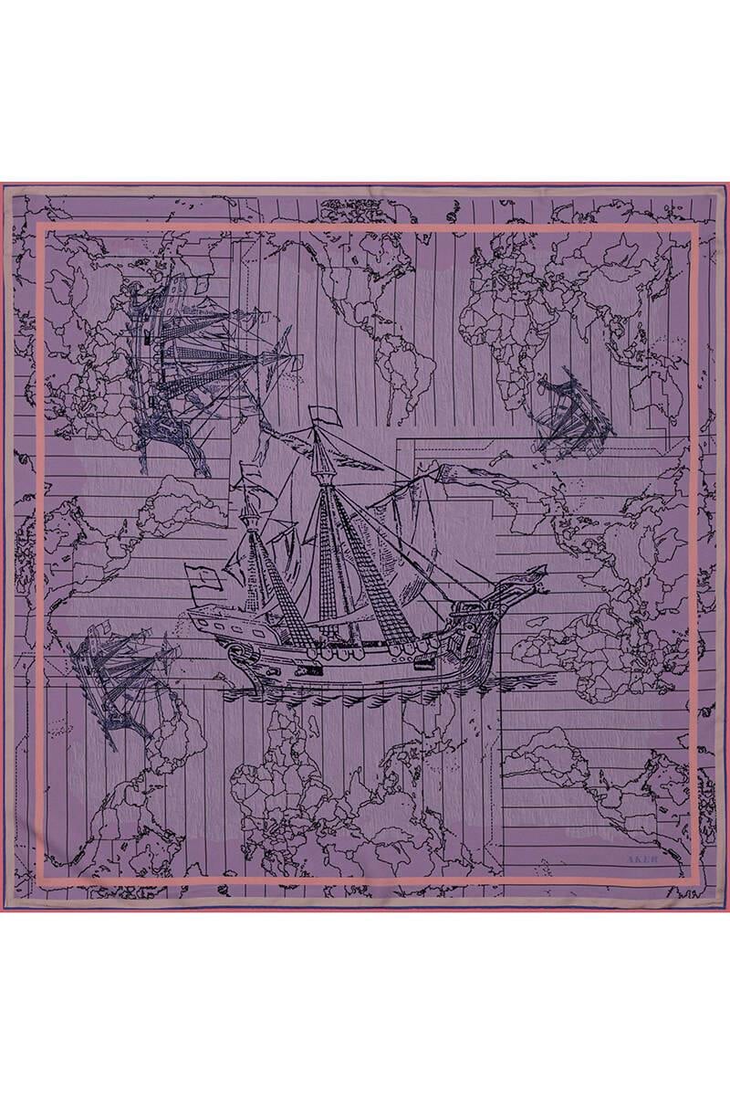 Aker Bosphorus Serisi, Çift Taraflı İpek Eşarp - 8812712-991 - Tivil