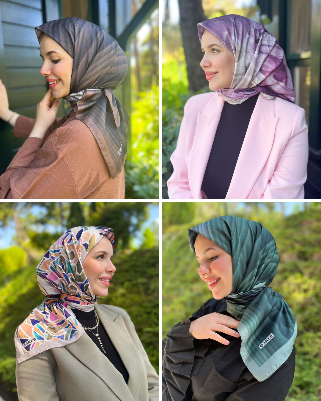 Aker Hafif Defolu Soft Touch Pamuk Eşarp - 4'lü Paket - ST05