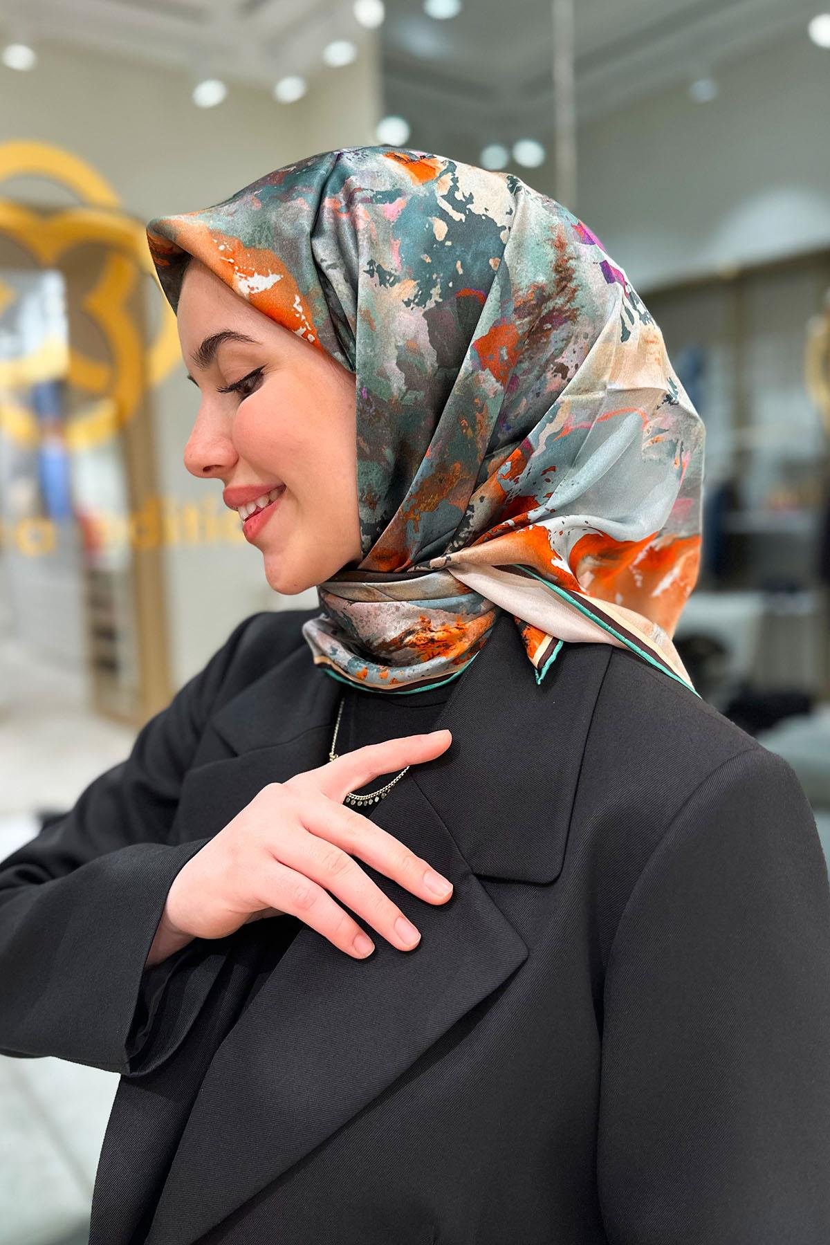 Aker Silk Scarf - 2025 Spring-Summer - 8989701-351 - Satin Silk