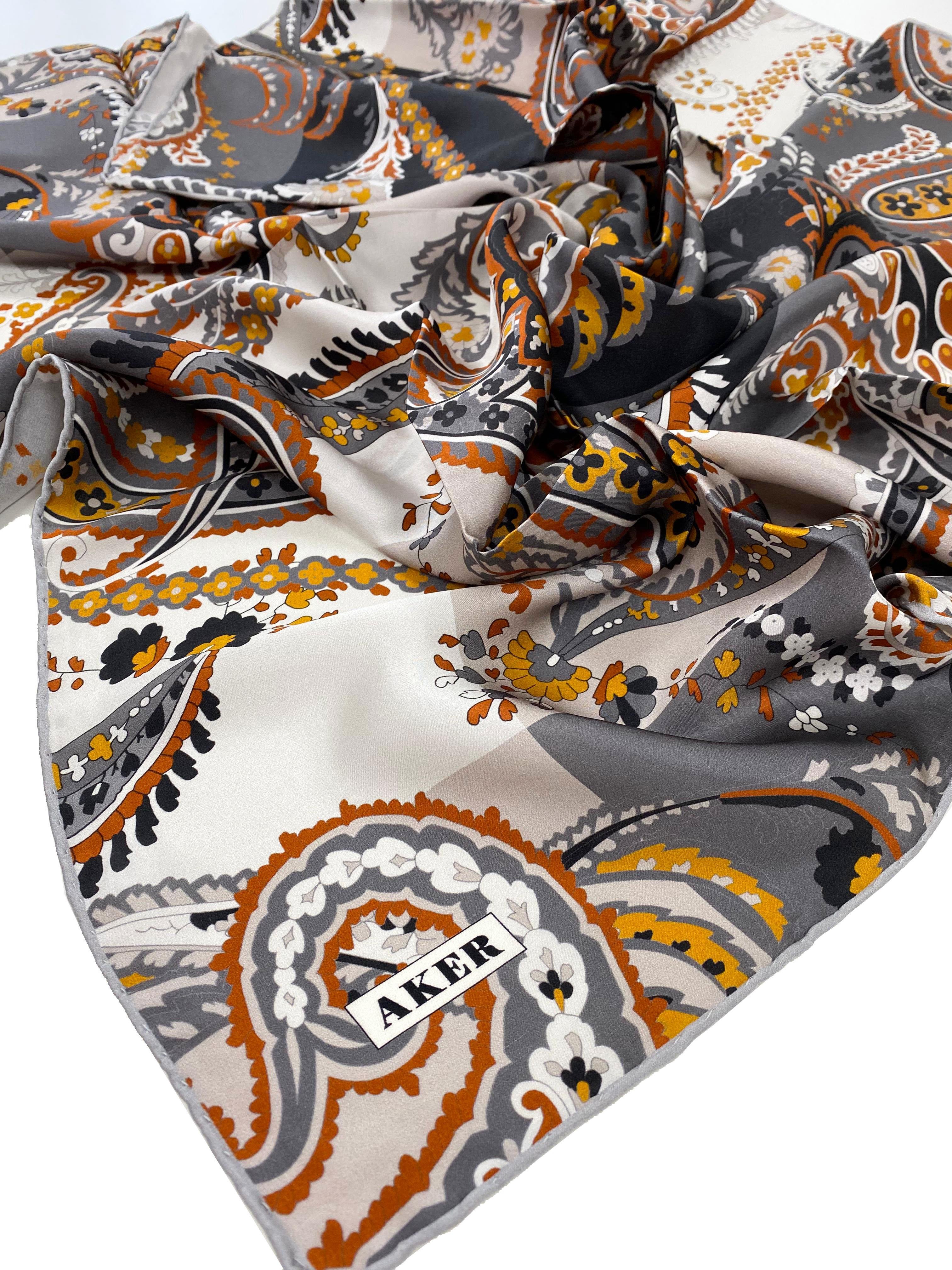 Aker İpek Eşarp - 2025 İlkbahar-Yaz - 9053701-371 - Sura - Şal Desen