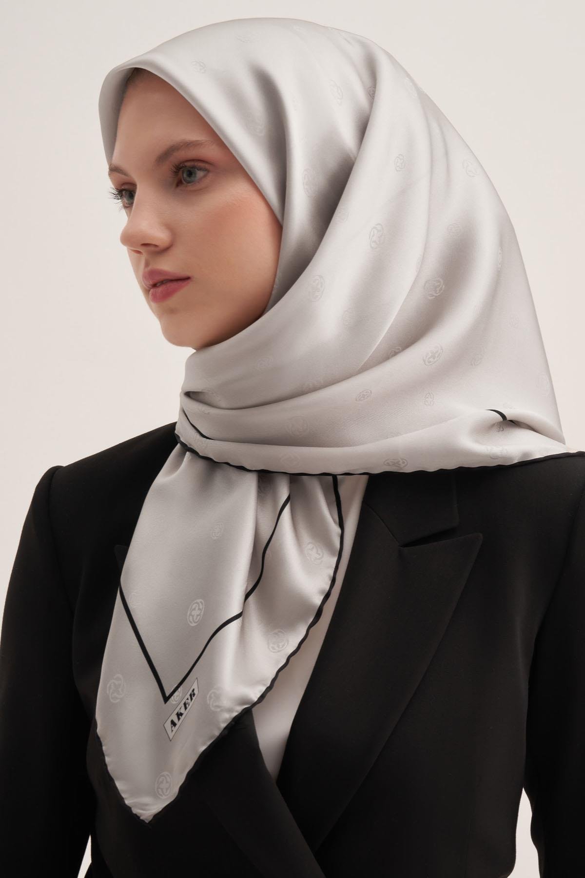 Aker İpek Eşarp - Jakarlı - 2023/2024 Sonbahar-Kış - 8773401-312