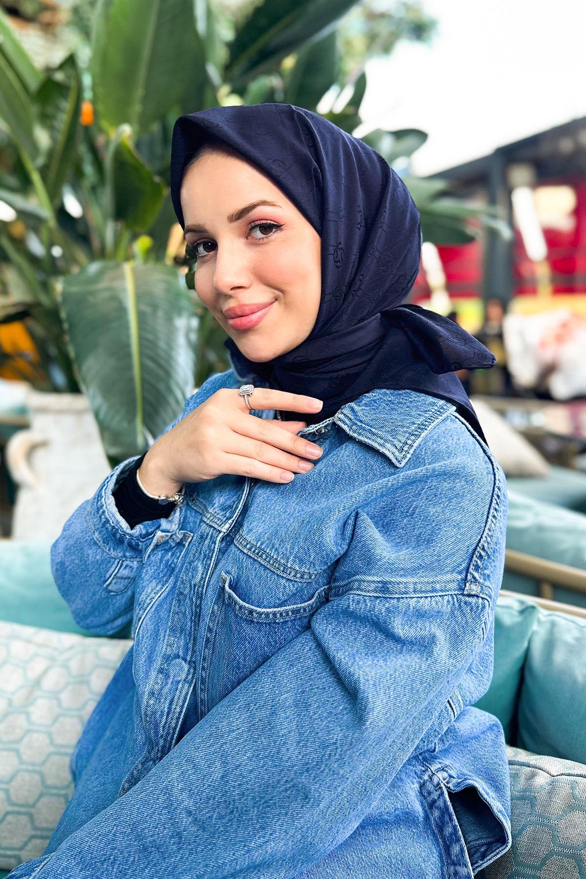 Aker İpek Koton Jakar Eşarp - 7071976-921