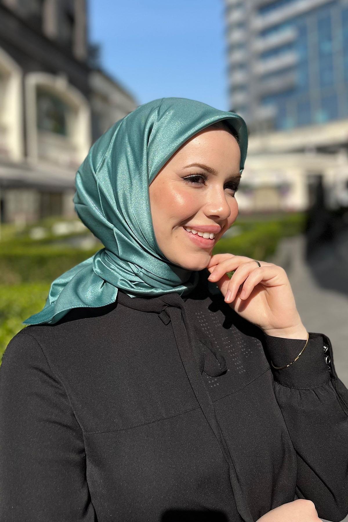 Aker Kristal Eşarp - Düz Renk - 3030200-952 - Yeşil