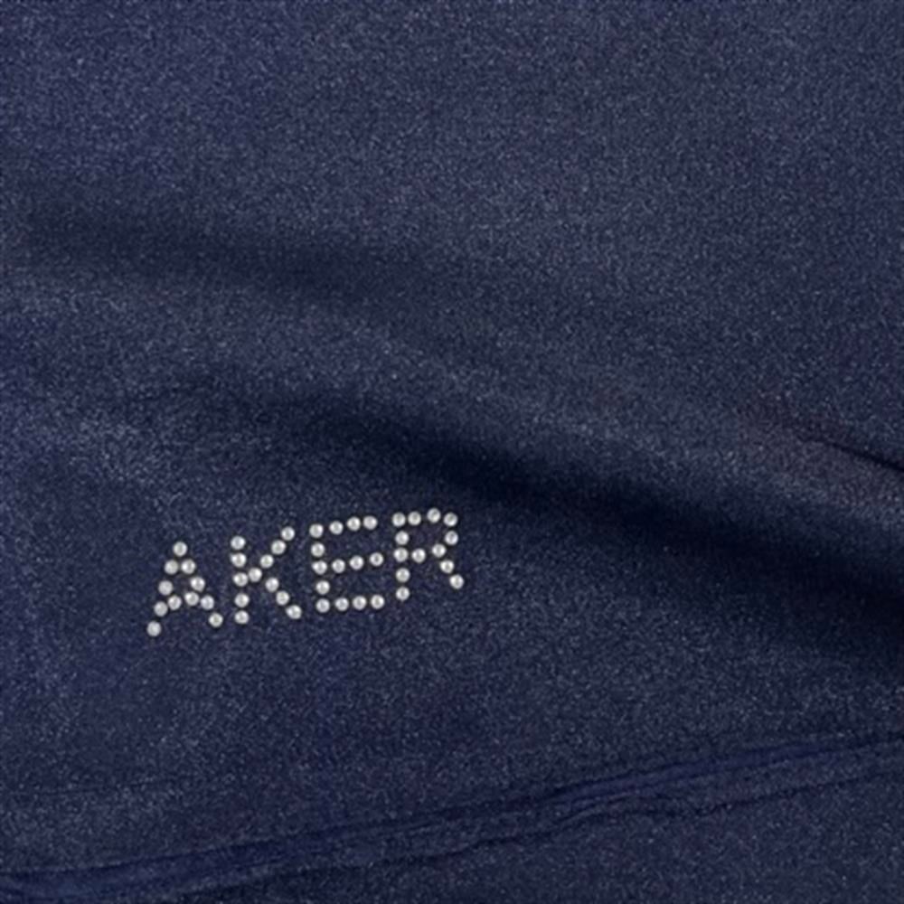 Aker Kristal Eşarp - Düz Renk - Taş İşleme Logolu - 921 - Lacivert