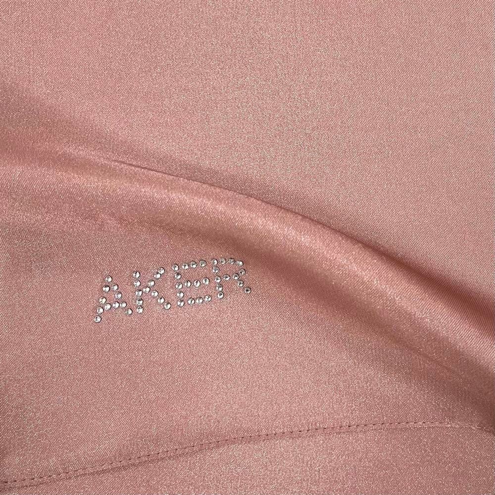 Aker Kristal Eşarp - Düz Renk - Taş İşleme Logolu - 992 - Pembe