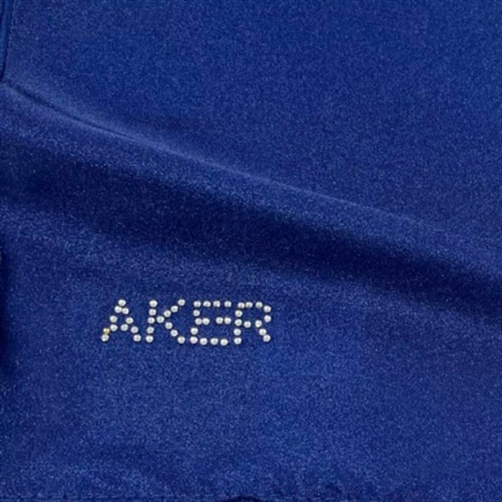 Aker Kristal Eşarp - Düz Renk - Taş İşleme Logolu - 922 - Açık Lacivert