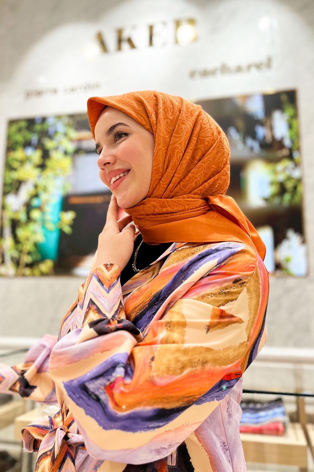 Aker Lyocell Etnik Jakar Eşarp - 3030350-961