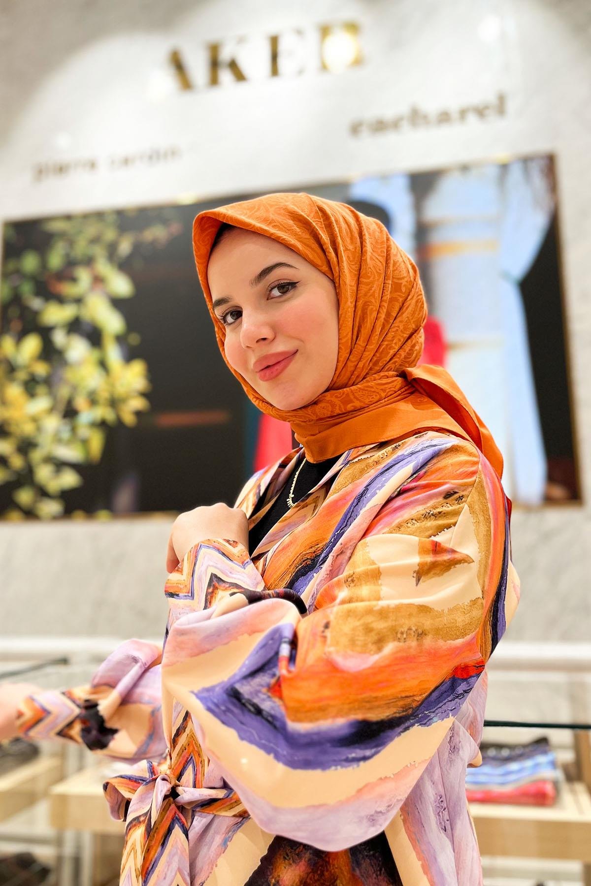 Aker Lyocell Etnik Jakar Eşarp - 3030350-961