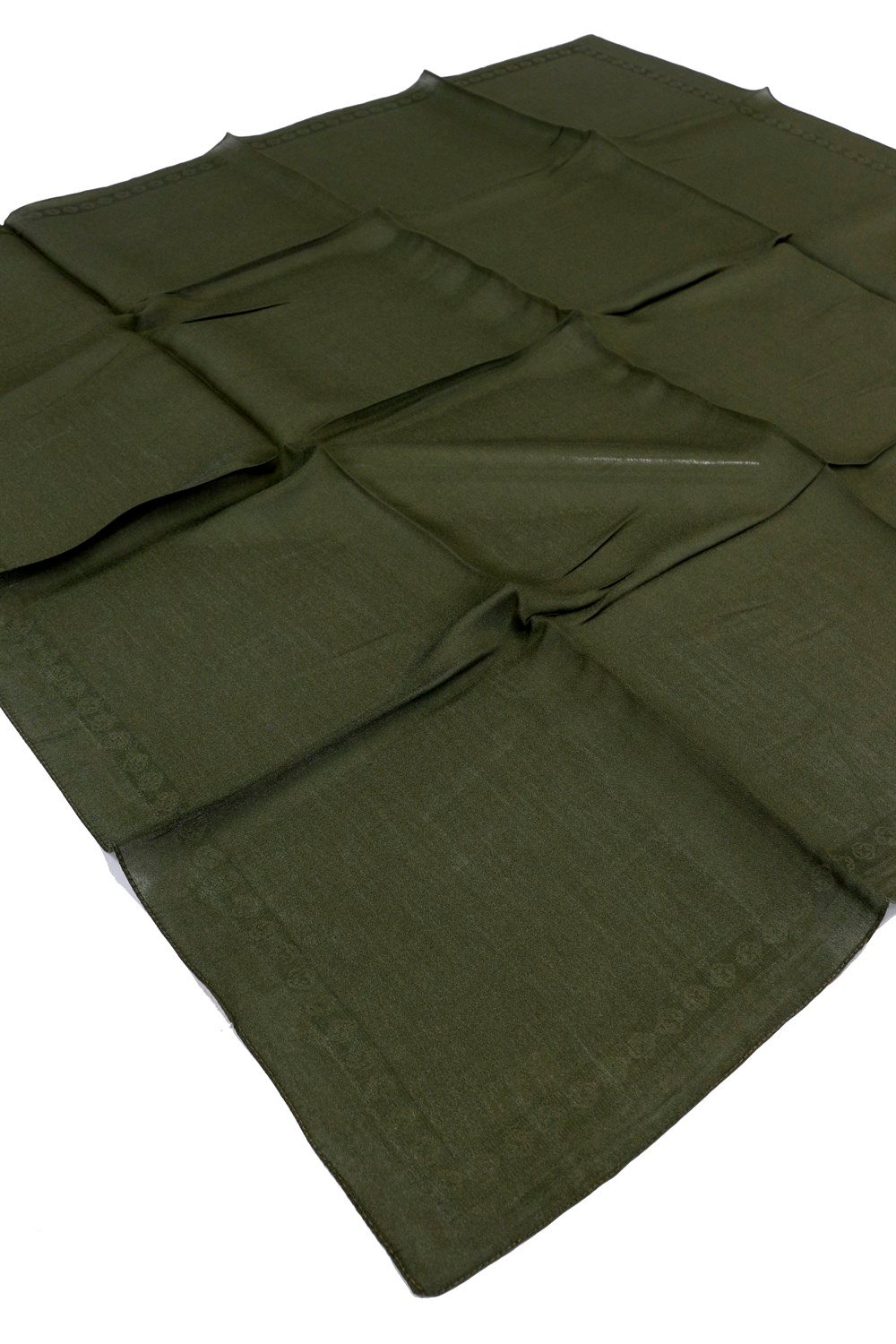 Aker Simli Monogram Eşarp - Düz Renk - 1040200-351 - Haki