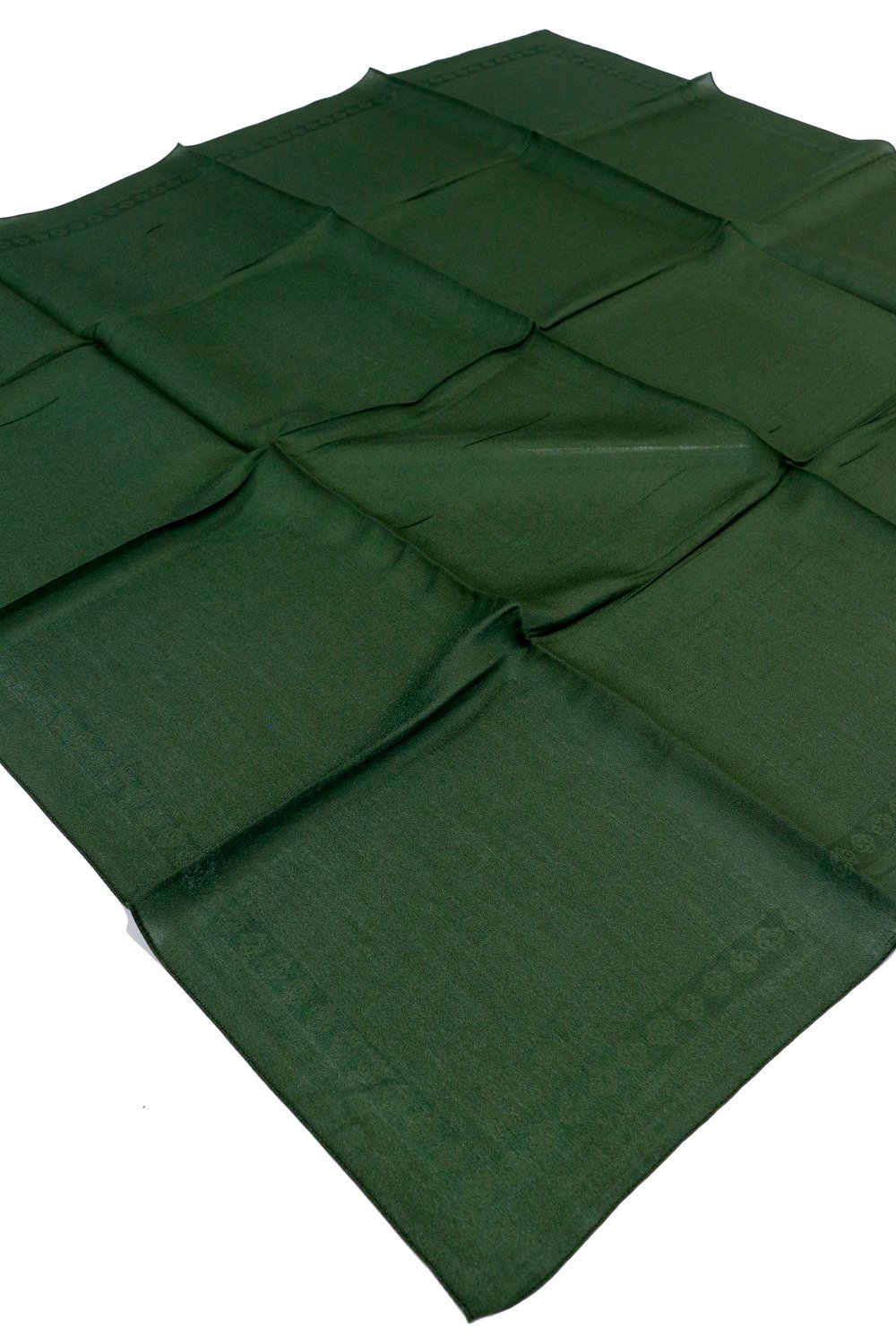 Aker Simli Monogram Eşarp - Düz Renk - 1040200-351A - Yeşil