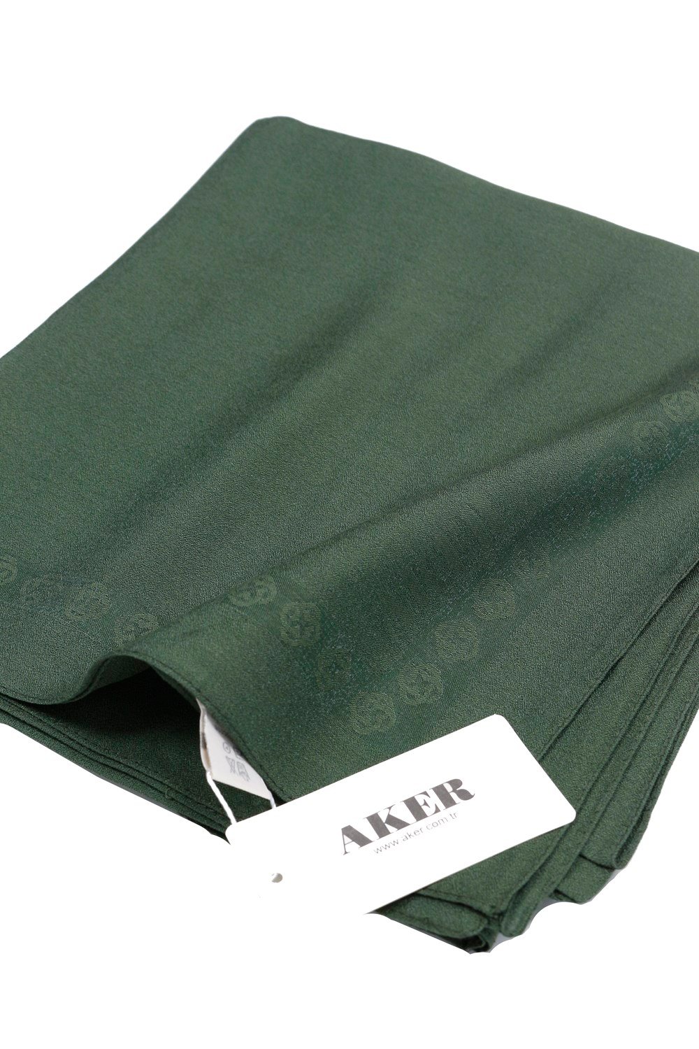 Aker Simli Monogram Eşarp - Düz Renk - 1040200-351A - Yeşil